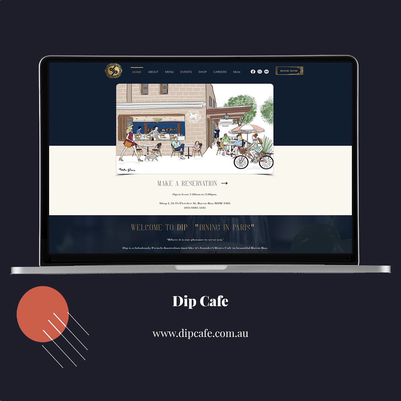 Dip cafe Byron Bay #website #websitedesign #webdesign #tannagirlcreativedesign