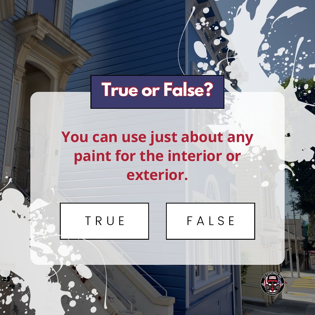 All paint is the same as the true or false. đ¤ It is fair to say that there is no such thing as "just paint." Different applications, materials, and conditions require additional paint capabilities to function correctly. For instance, interior and exterior paints must be functional and aesthetically pleasing, while paint used on concrete must be stain and weather-resistant. As such, selecting the right color for the job is important, as some of the more cost-effective options may not always meet your needs. With CGCoatings Inc., we carefully weigh the advantages and disadvantages of the various paints and select the one that best fits the application. #cgcoatings #commercialpainting #paintingcompany #professionalpainting #housepainters #designinterirors #commercialpaintingcompany