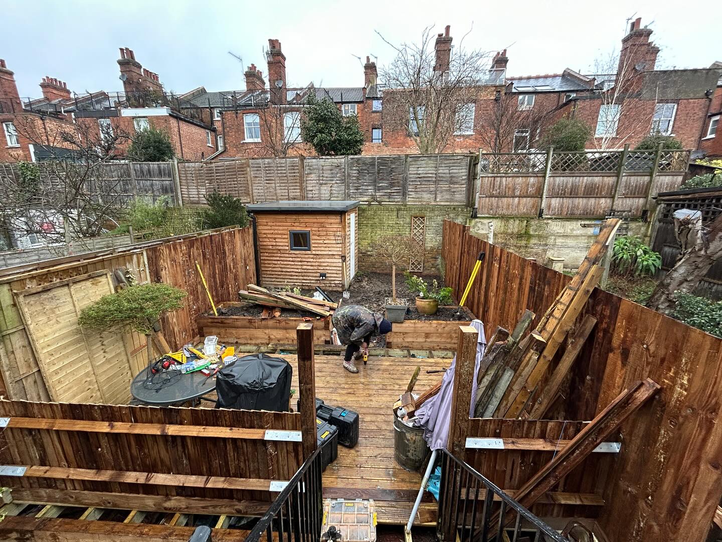 Current project decking, Paving, fencing and planting. Highgate N6