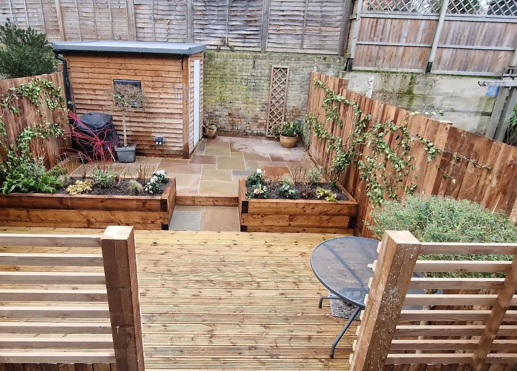 Highgate Project completed. New Decking, Fencing, Paving & Planting