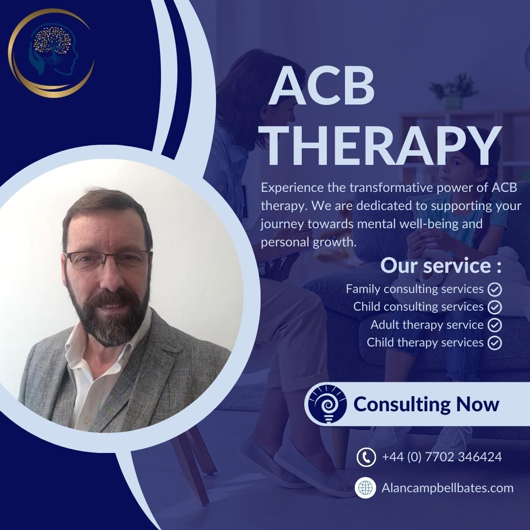 Step into personal and professional transformation at ACB Therapy! I specialize in fostering rapid and enduring changes in the lives of my clients. Together, we'll delve deeper into understanding what held you back, crafting a new life script, and programming your subconscious mind for success. Contact for consultations at +44 (0) 7702 346424 or visit Alancampbellbates.com. Start your transformation journey with us!
#ACBTherapy #TransformationalCoaching #SuccessMindset #MentalHealthJourney
#TherapyWorks #MindfulHealing #MentalWellness #GrowWithACB #PositiveChanges
#InnerPeaceQuest #HealingJourney