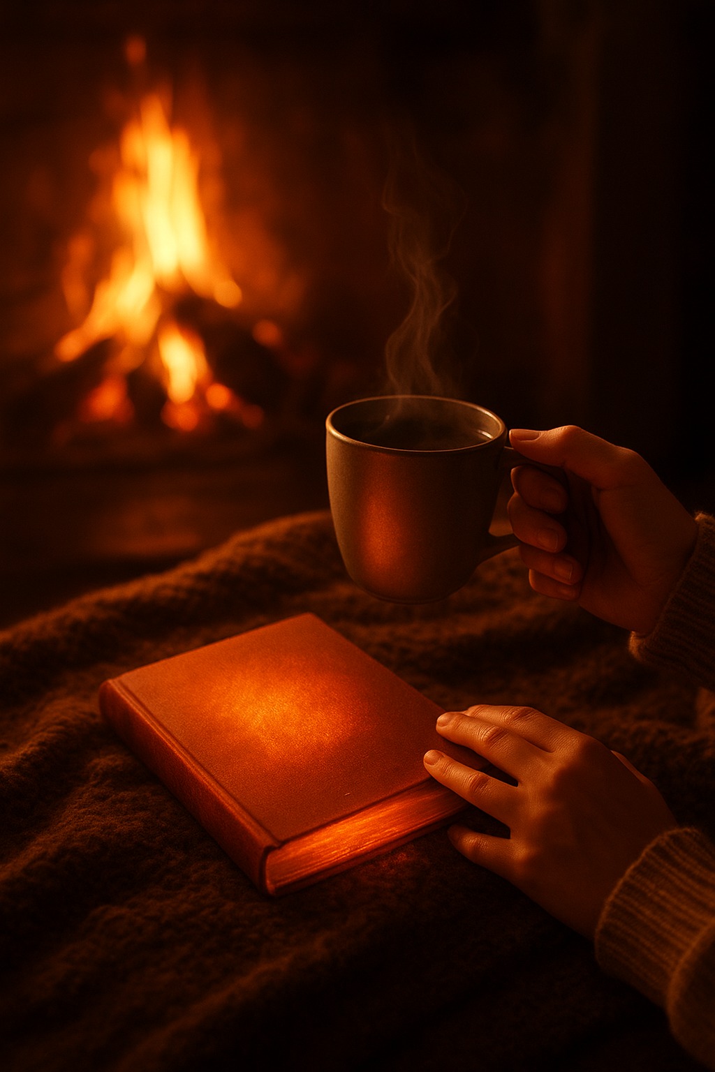 Les livres sont des braises patientes,
Leur chaleur faite de papier et d’encre,
Vaillantes face à l’hiver ardent.
Car même un souffle, ou une main,
peut rallumer leur feu ancien,
dont Agni est le gardien.
Si, dehors, le monde gèle,
mon foyer, lui, étincelle
de pages rougies mais rebelles,
d’où naissent des flammes nouvelles :
chaque ligne devient chandelle,
chaque mot, une torche éternelle.
Je tourne une page : elle crépite.
Une phrase s’embrase, m’invite,
et me voilà, toute entière happée
dans le halo du verbe, doré.
Tout est vrai, c’est ainsi que je fais,
lorsque l’air semble se figer,
et que l’âtre du monde paraît glacé :
je lis, j’écris, je ravive mes veines,
car la passion des livres coule dans les miennes.
Grâce au feu lent de mes lettres,
Je réchauffe ce qui chancelle.
Et si, un jour, tout cesse,
et que s’éteint la dernière braise,
il restera sous la cendre du rêve
une belle étincelle à transmettre.