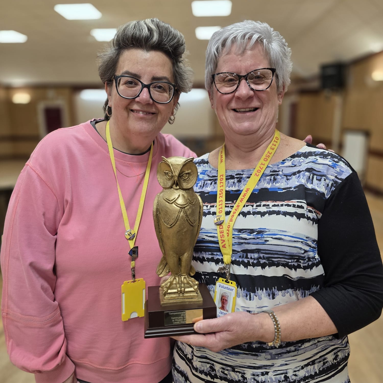 Last year, AVSED was proud to be part of the Compassionate City Award for creating warm and welcoming spaces across our community.
As the lead anchor for Aireborough Together, AVSED supported seven different locations, offering a friendly, inclusive space for anyone in the community. We are thrilled to have received this award, recognising the impact of our work across the city.
The Owl statue arrived just after the New Year and will now be touring all the organisations involved, celebrating the achievements of everyone who helped make our community a warmer, more welcoming place.
Well done to all involved!
Voluntary Action Leeds