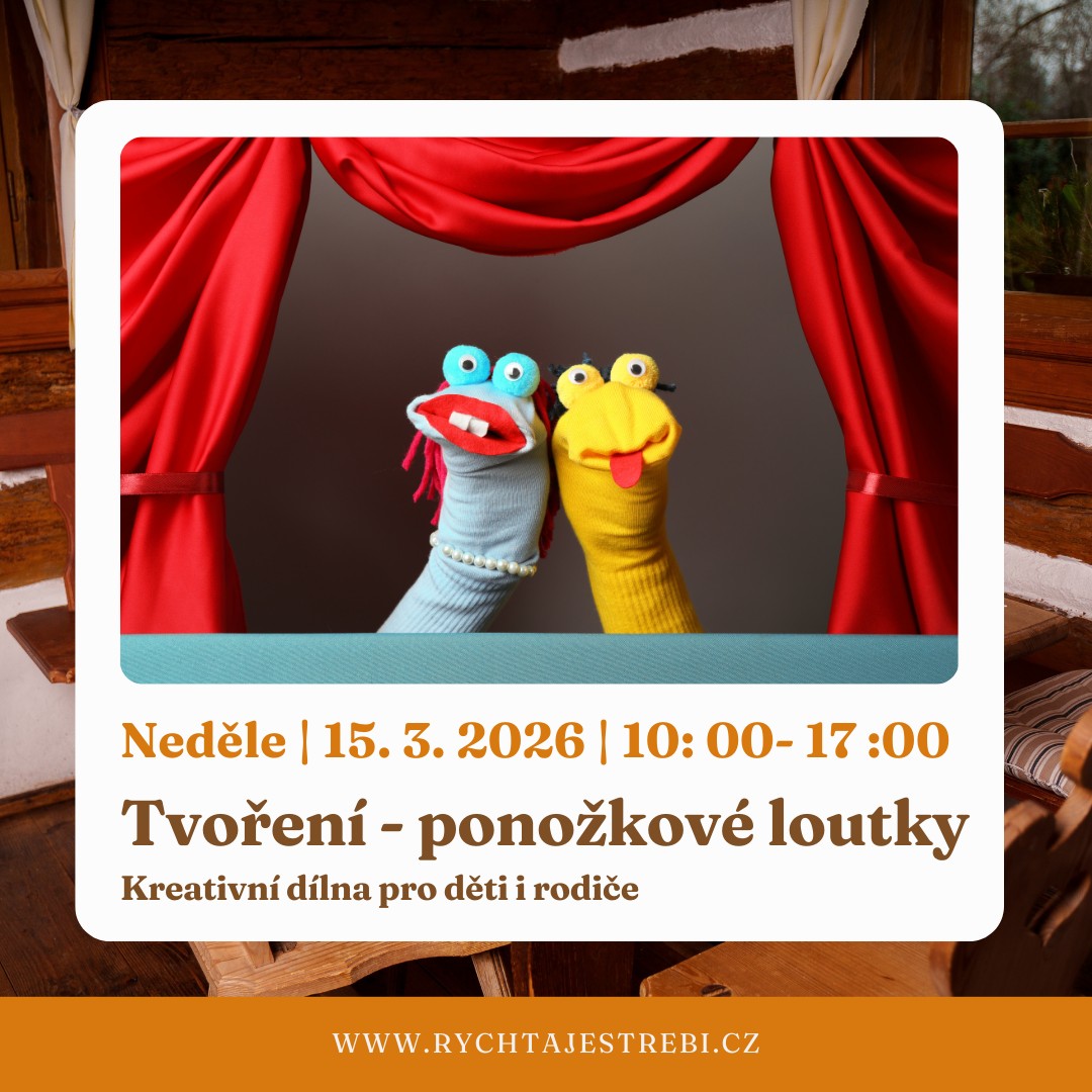 🧦 Kreativní dílna: Ponožková loutka
Přijďte s dětmi proměnit obyčejnou ponožku v originální loutku. Čeká nás hravé tvoření, které rozvíjí jemnou motoriku, představivost i radost ze společně stráveného času.
📅 15. 3. 2026 | 10:00–17:00
📍 Rychta Jestřebí, Jestřebí 13
Každý účastník si odnese vlastnoručně vyrobenou loutku – a možná i nového kamaráda do domácího divadla. 🎭
Rychta Jestřebí - tady je ten pocit