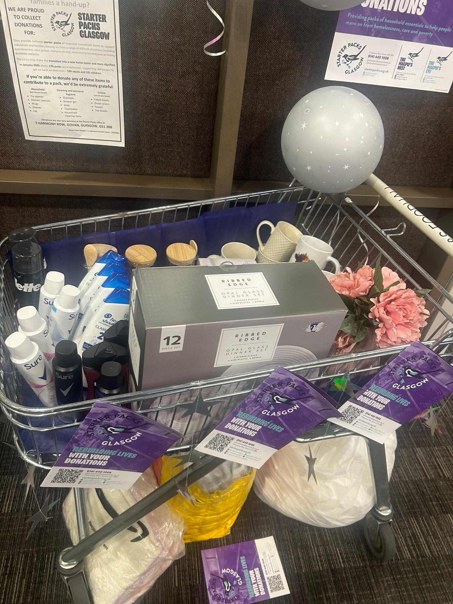 Massive thanks to the The Royal Bank of Scotland @royalbank who have started collecting items for our starter packs in their branches. This picture is from the Milngavie branch, you can drop off starter pack items at any of these branches and our van team will be collecting them from the bank:
Glasgow City Centre
Giffnock
Shawlands
Hamilton
Motherwell
Coatbridge
Clydebank
Dumbarton
Milngavie
Parkhead
