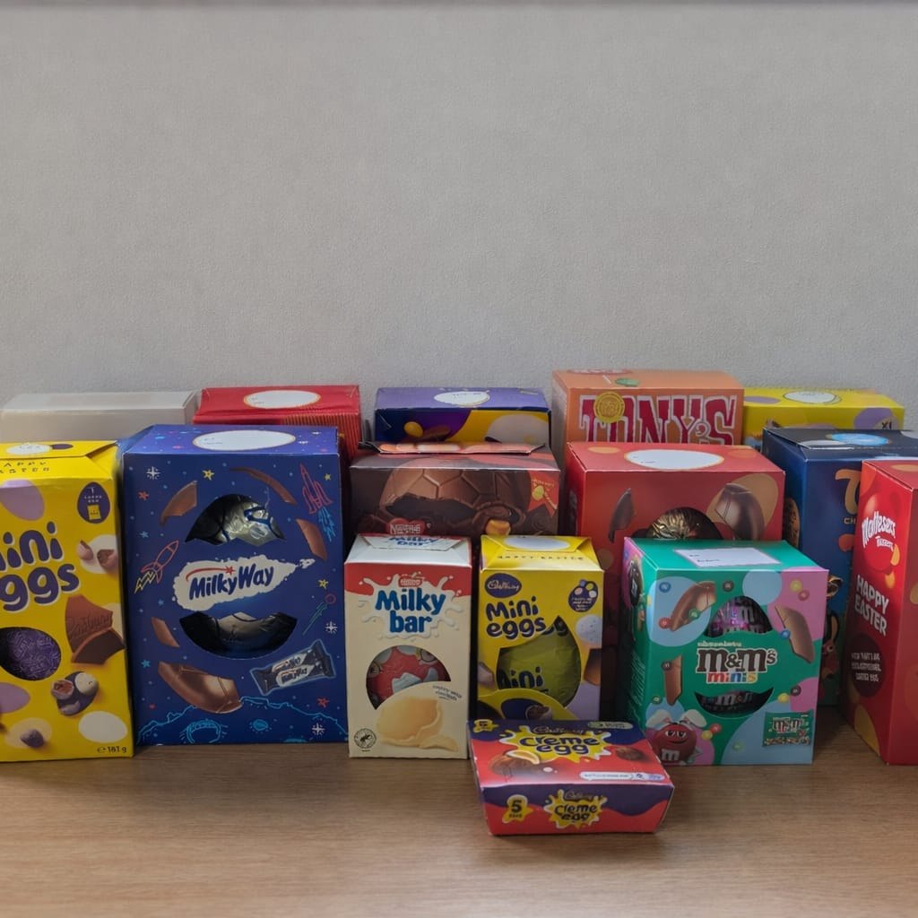 Massive thanks to Maja Tyrpa from RPG 1 Management Ltd, who organised a collection of Easter Eggs for us to be able to add in to packs going out next week, thanks very much Maja, it is really nice to be able to add a wee treat into the packs for folks.