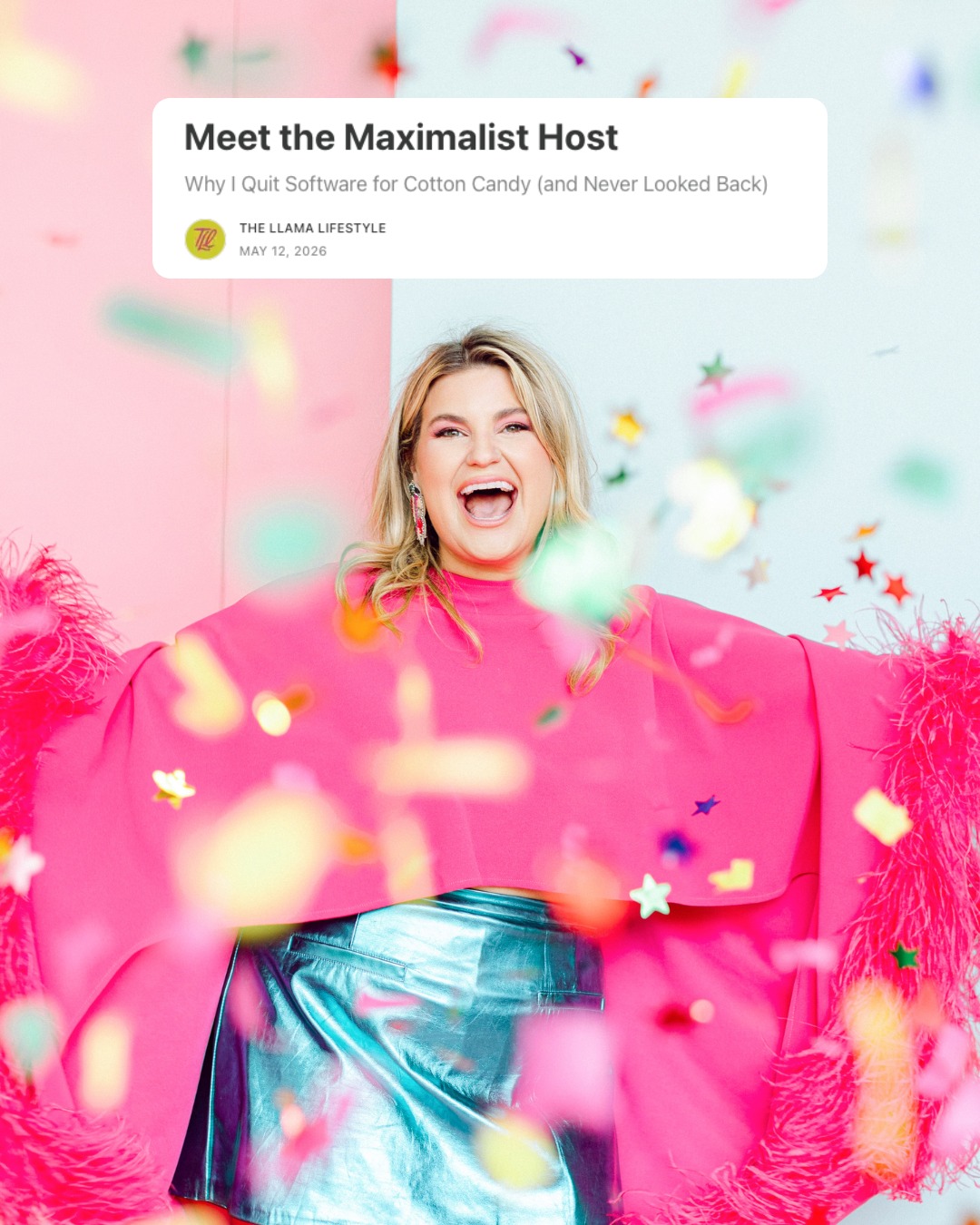 I have thoughts. So. Many. Thoughts!
On hosting, business, fashion, maximalism, entrepreneurship, behind-the-scenes chaos at Social Llama, and the ‘you truly can’t make this up’ stories that built this company.
I wanted a space to share the things that don’t fit neatly into Instagram captions - what building a business actually looks like, my entrepreneurial journey, lessons learned, hosting thoughts, fashion opinions, design inspiration, and all the old SLE stories we still cry-laugh about.
My inner monologue finally got a mailing list...and it is on Substack!!
#eventdesign #substack #explorepage #eventproduction #femalefounder