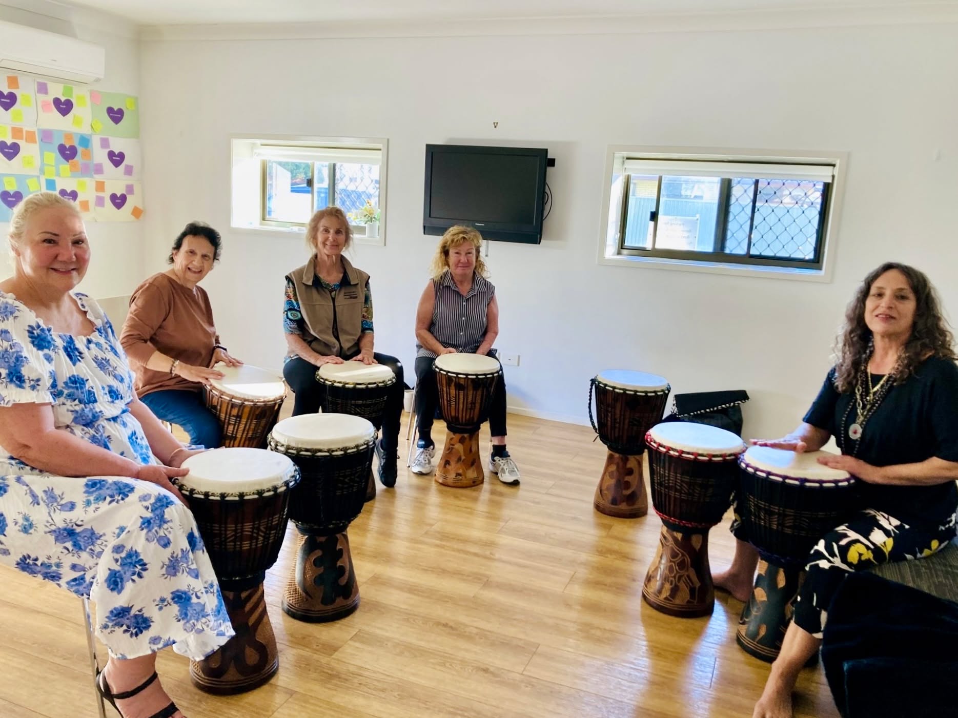 Join us for our Women’s Drum Song Circle 🪘 This free women’s group is a warm and welcoming space to connect, share and create music together through the djembe drum. Through simple drum patterns, rhythm, improvisation and vocalisation, participants can enjoy a creative activity that supports stress relief, confidence, emotional wellbeing and connection with other women. No experience is needed, just come along and be part of the circle!
Every Tuesday, 1:00pm - 2:30pm at Women’s Space (57 Billington Street, Labrador)
To book, contact MFO on 07 5571 0385 or email reception@mfo.org.au