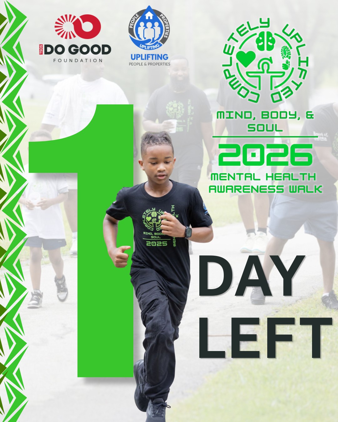 💚 Tomorrow Is The Day! 👟
Tomorrow, we gather at Bannister Park for the “Completely Uplifted: Mind, Body & SOUL” Mental Health Awareness Walk.
Together, we walk to uplift mental wellness, encourage healing, and remind our community that no one has to struggle in silence.
This is more than miles walked.
It is a statement of hope, support, resilience, and connection.
Whether you are walking for yourself, a loved one, or simply to support the cause, your presence matters and your steps make an impact.
🗓 Tomorrow | Sunday, May 31
📍 Bannister Park
⏰ 10:00 AM
Helpful reminders:
✔️ Wear comfortable walking shoes
✔️ Bring water
✔️ Wear green in support of mental health awareness 💚
✔️ Bring a friend and positive energy
Registration remains open and walk-up registration will also be available at the park.
🔗 https://thesoulofsanta.org
#MentalHealthAwareness #CommunityHealing #MindBodySoul #KansasCity #MentalWellness #DoGood365