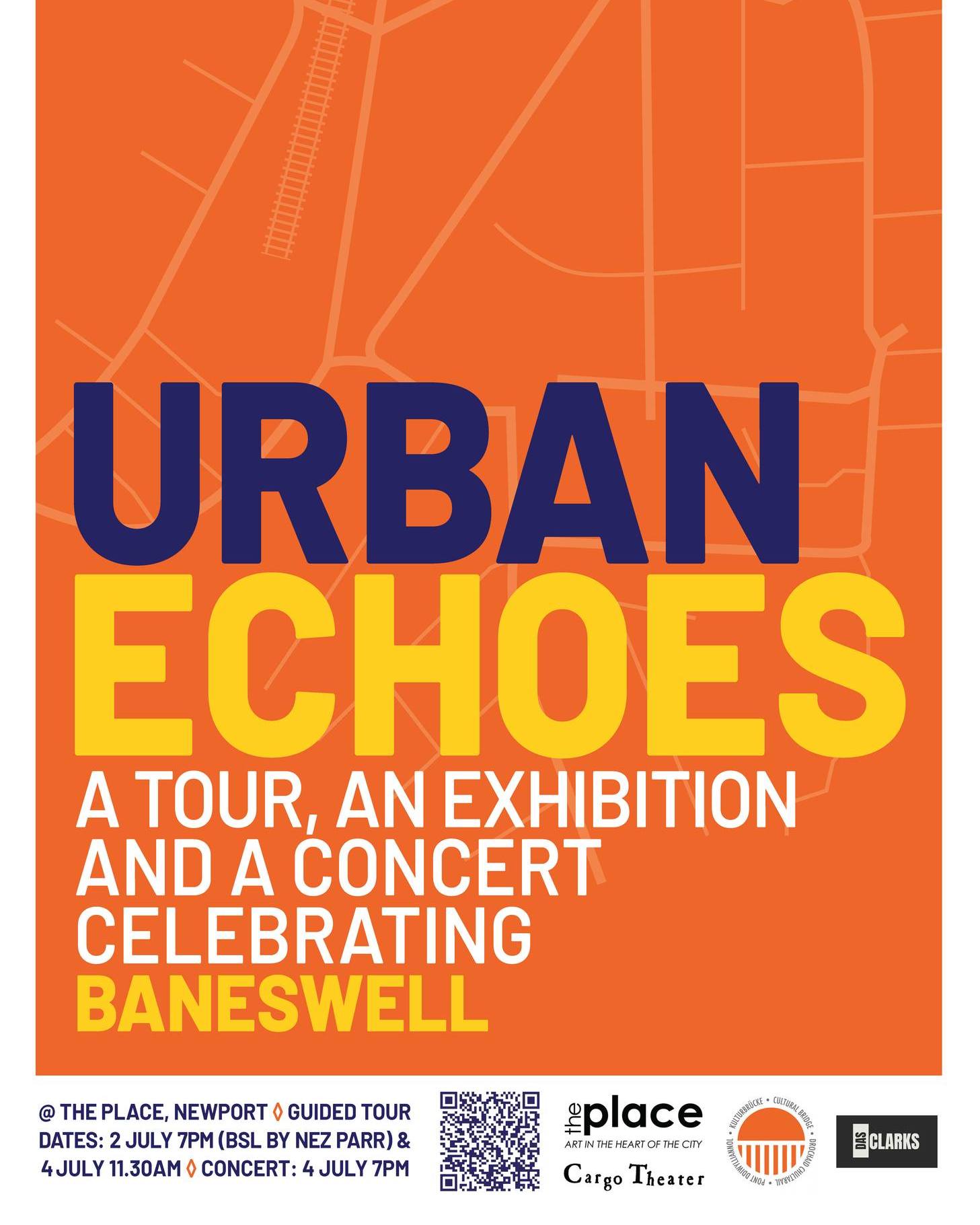 Urban Echoes
Step into Baneswell through the voices of the people who live and work there.
Join us for a guided walk brought to life with songs, stories and performances co-created with local people. Look, listen and experience this Newport neighbourhood through memory, imagination and everyday moments.
Performances
Thursday 2 July, 7pm — with BSL
Saturday 4 July, 11.30am
Concert
Saturday 4 July, 7pm
Book your free place via Eventbrite: