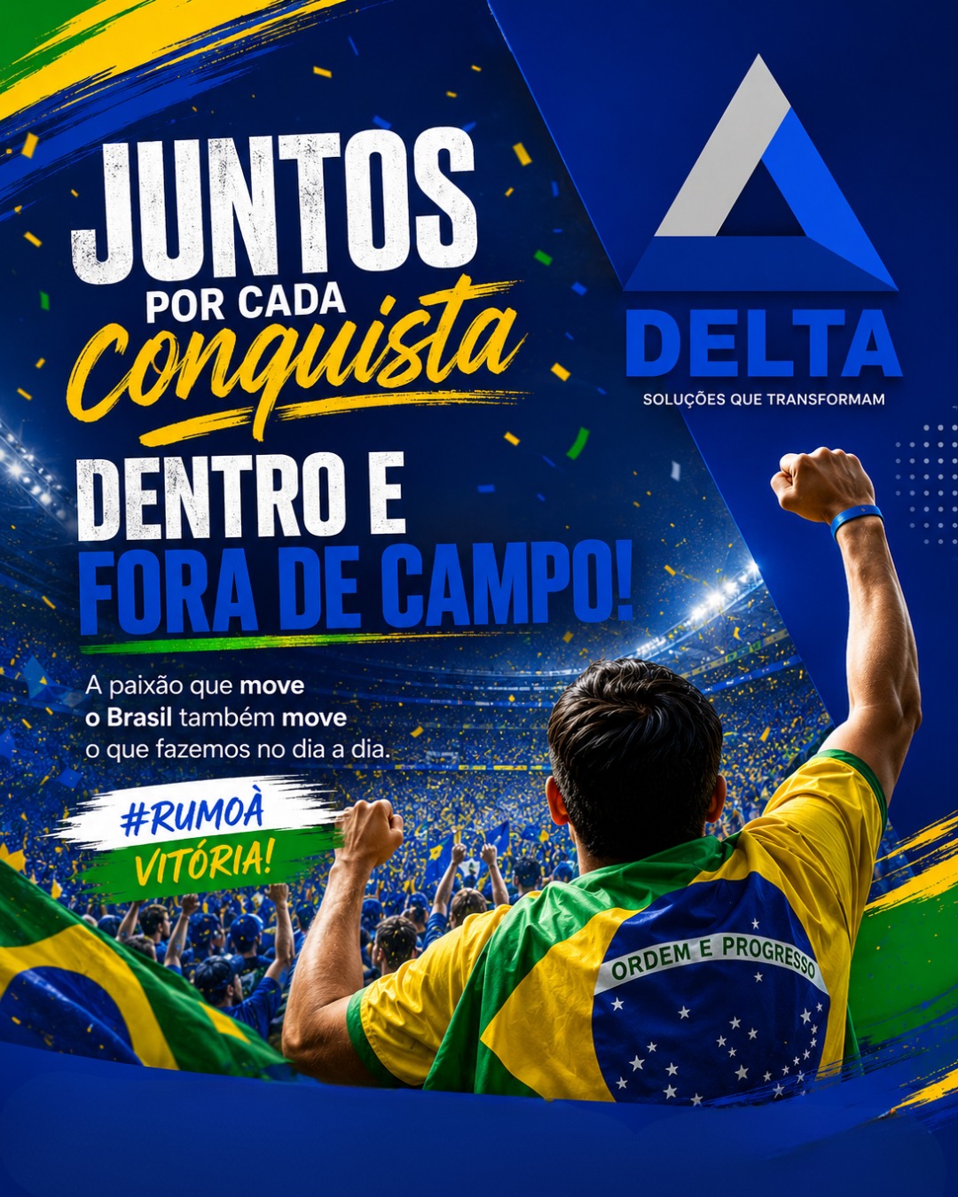 🇧🇷⚽ A cada desafio, seguimos juntos em busca de novas conquistas!
Assim como a paixão que une milhões de brasileiros dentro e fora dos estádios, acreditamos que o trabalho em equipe, a dedicação e a determinação são os caminhos para grandes resultados.
Na Delta, transformamos desafios em soluções e seguimos sempre rumo à vitória, dentro e fora de campo!
💙💛💚 #JuntosPorCadaConquista #RumoAVitória #DeltaSoluções #OrgulhoDeSerBrasileiro #TimeQueTransforma #Brasil #TorcidaQueInspira #SoluçõesQueTransformam