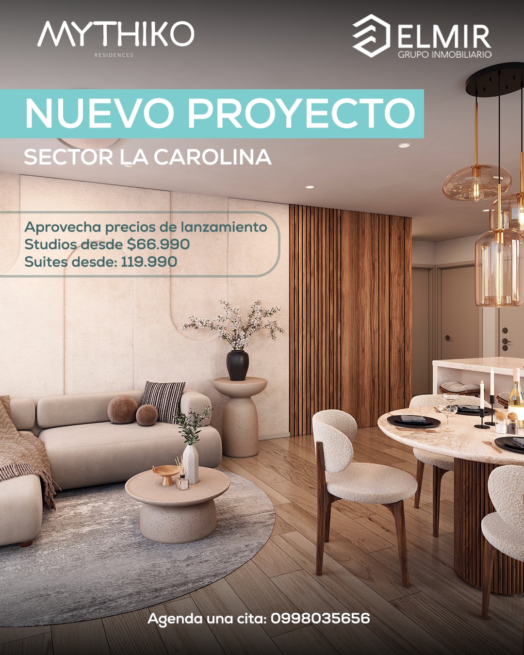 ✨ Tu próximo gran paso comienza en el lugar correcto. ✨
En Mythiko Residences hemos creado espacios pensados para quienes buscan comodidad, estilo y una ubicación privilegiada en el corazón de la ciudad.
🏙️ Studios y suites diseñados para disfrutar cada momento.
🔐 Seguridad concebida para brindarte tranquilidad.
📍 Ubicación estratégica en el exclusivo sector de La Carolina.
✨ Ambientes modernos, funcionales y confortables para tu estilo de vida.
Haz de Mythiko Residences tu nuevo hogar o una excelente oportunidad de inversión.
📩 Escríbenos y asegura tu espacio hoy.
📲 Contáctanos por WhatsApp: 095 893 0812
#MythikoResidences #ElmirGrupoInmobiliario #LaCarolina #ViveConEstilo #InversiónInteligente #Quito