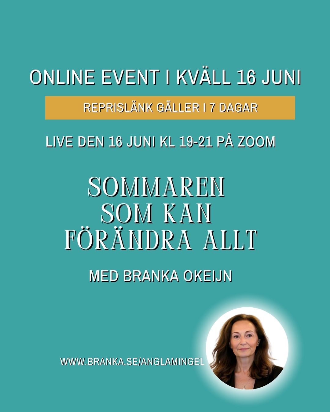 Missa inte kvällens online event med 7 dagars reprislänk!
✨✨✨✨✨✨✨
Har du också känt att det är som om livet just nu pressar på att lämna det vi vuxit ur. Sommaren 2026 bär på starka energier kring förändring, uppvaknande och nya livsval. Många känner redan att något håller på att skifta, både inom oss själva och i världen omkring oss.
Under juli intensifieras flera astrologiska rörelser och frågor kring relationer, frihet, självvärde, livsriktning och autenticitet blir allt svårare att ignorera. Gamla mönster aktiveras inte för att straffa oss, utan för att visa vad som inte längre fungerar.
Under kvällen pratar vi om:
✔️ Sommarens starka astrologiska energier
✔️ Varför så många känner att livet inte längre tillåter stagnation
✔️ Relationer, gränssättning och modet att leva mer äkta
✔️ Hur intuitionen blir allt viktigare i en tid av stora förändringar
✔️ Vad andra halvan av 2026 vill öppna upp för
En kväll fylld av vägledning, reflektioner och aktuella energier i tiden, i varm gemenskap. Hoppas att vi ses!
Branka
LIVE!
📅 Tisdagen den 16 juni
🕖 Kl 19.00–ca 21.00
💻 Online via Zoom
🔗 Reprislänk i 7 dagar
🌏 branka.se/anglamingel
Länk i profil @brankaokeijn