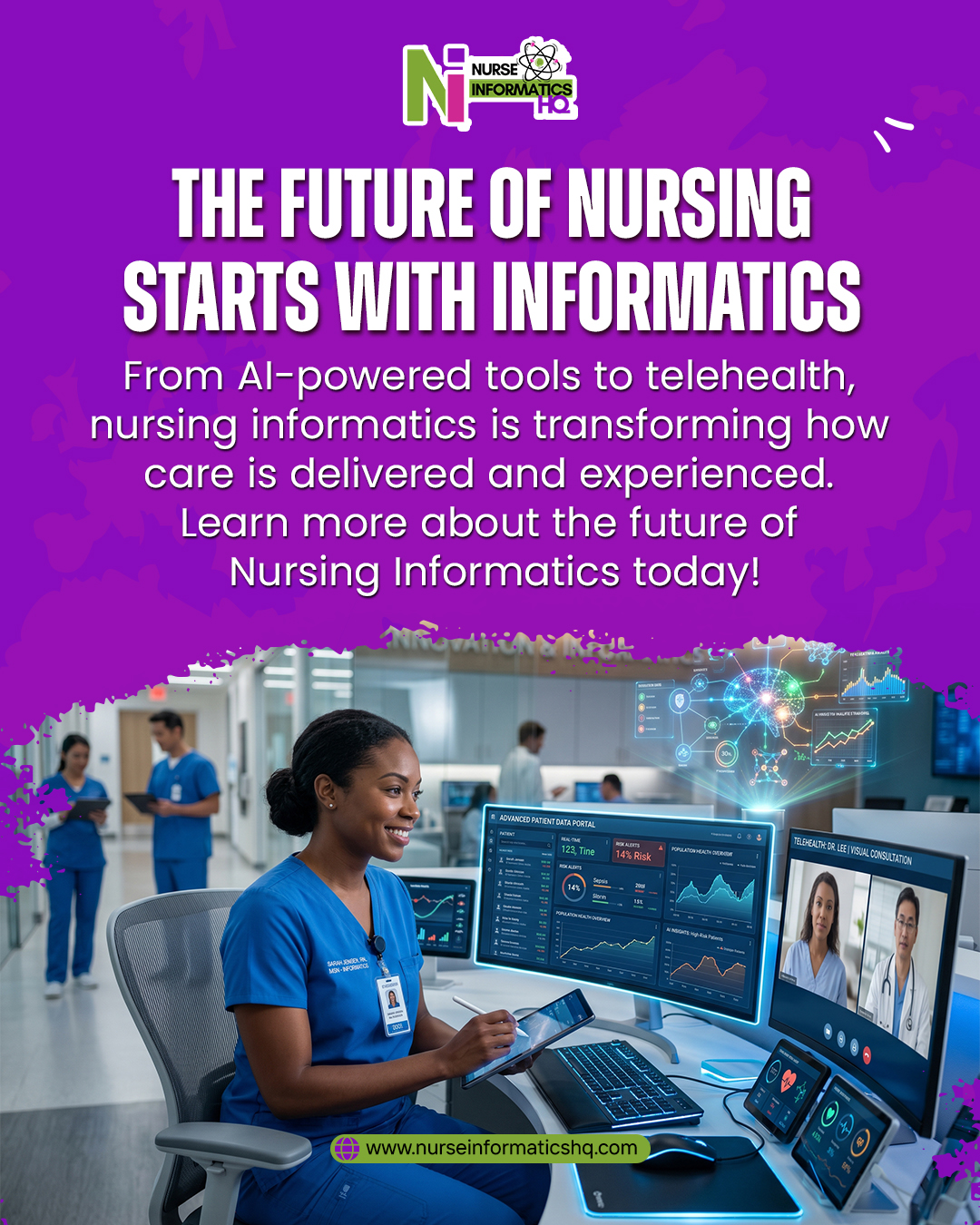 🚀 The Future of Nursing Starts with Informatics
From AI-powered tools to telehealth solutions, nursing informatics is transforming how healthcare is delivered, experienced, and improved every day.
It bridges the gap between technology and patient care—helping nurses make faster, smarter, and more informed decisions.
🏥 AI in healthcare
💻 Telehealth innovation
📊 Smarter clinical decision-making
💡 Better patient outcomes
Learn more about the future of Nursing Informatics today!
🌐 www.nurseinformaticshq.com
#NurseInformatics #FutureOfHealthcare #DigitalHealth #HealthIT #Telehealth #AIinHealthcare #NursingInnovation #HealthcareTechnology #PatientCare #HealthcareFuture
