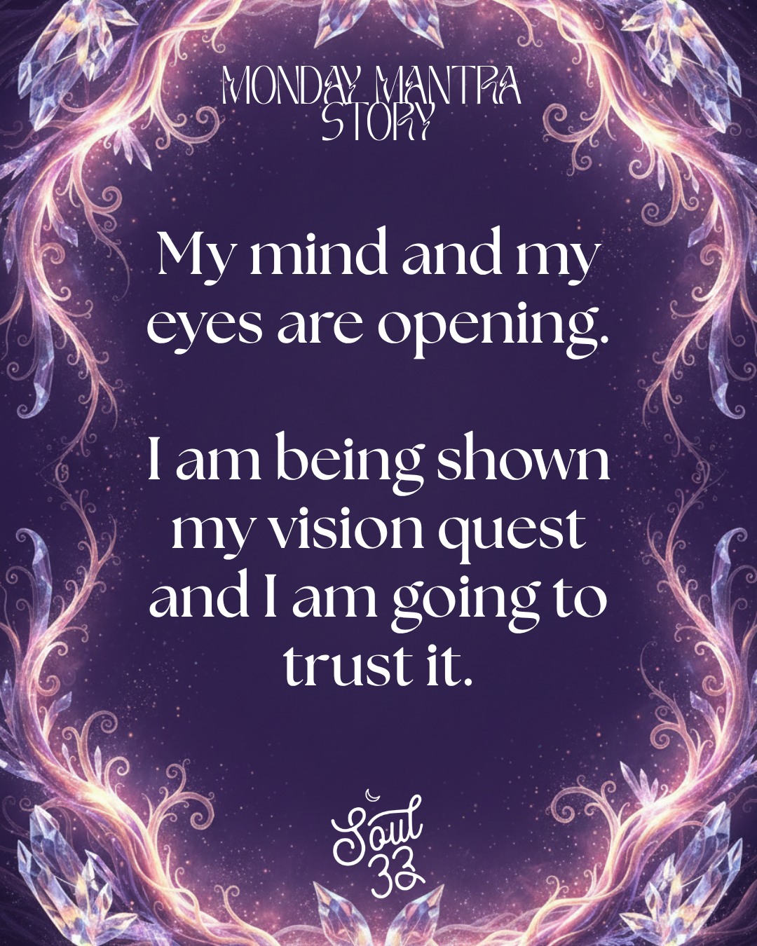 I am being shown my vision quest and I am going to trust it. 👁️
Your Monday Mantra is now live! Link in stories ✨