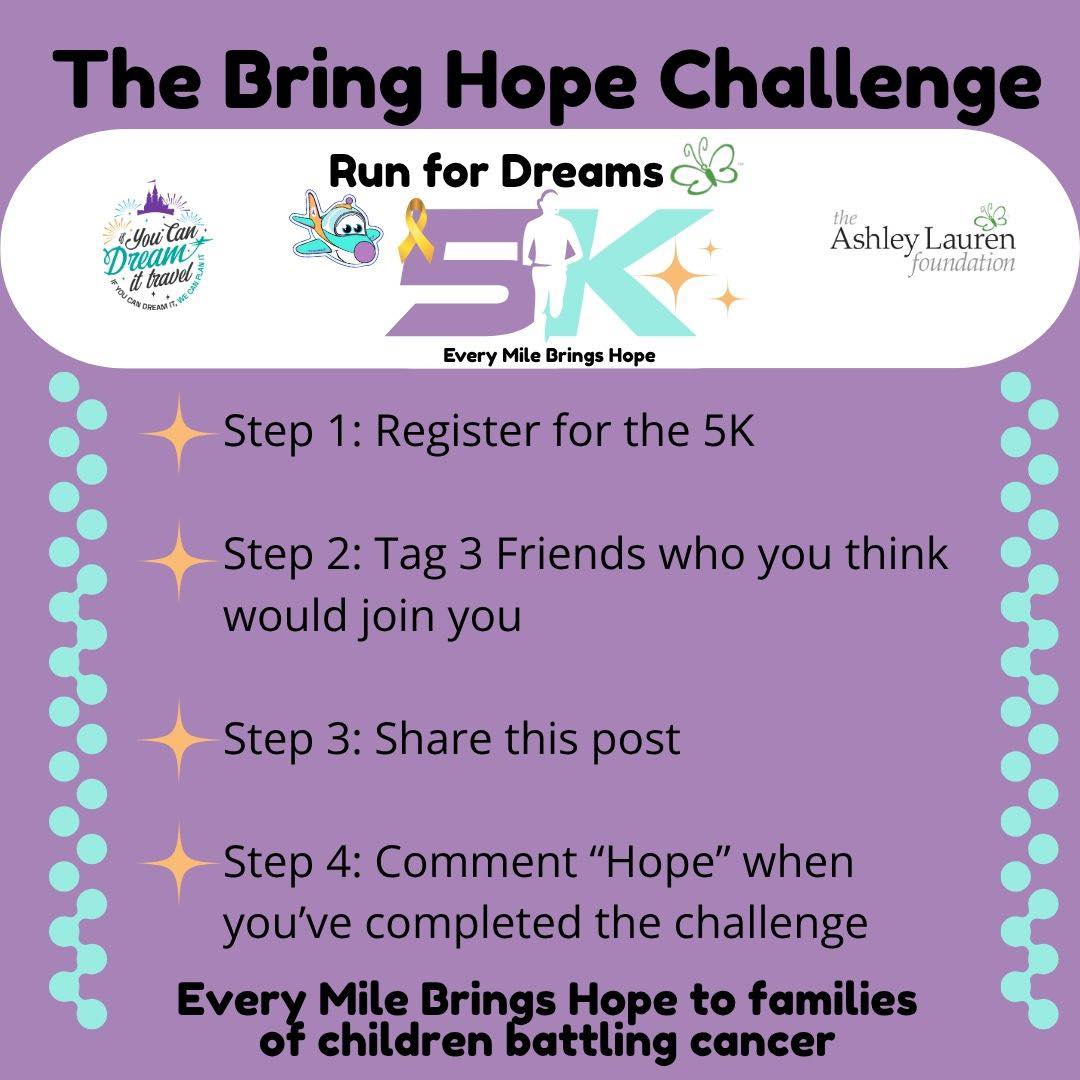 💛 The Bring Hope Challenge 💛
Ready to help us spread hope? It only takes a few minutes to make a big impact! 👟🎗️
Here's your challenge:
✅ Step 1: Register for our charity 5K.
👥 Step 2: Tag 3 friends who would make a difference alongside you.
📲 Step 3: Share this post to help us reach even more people.
💛 Step 4: Comment "HOPE" below once you've completed the challenge!
Every registration, every share, and every tagged friend helps us reach more people who can support children with cancer and the families walking this journey.
Together, we can build a community of hope—one person, one mile, and one act of kindness at a time. ✨
💛 Your miles make a difference.
👟 Every mile brings hope.
Who's ready to accept the challenge? ⬇️
https://runfordreams5k.eventbrite.com/
#BringHopeChallenge #EveryMileBringsHope #YourMilesMakeADifference #RunForHope #5KForACause