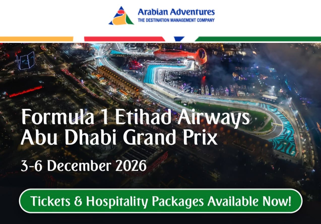 Early Bird Offer: F1 Abu Dhabi Grand Prix 2026! Secure Your Clients' Season Finale with Flexibility and Exclusive Savings with our DMC partner Arabian Adventures. The Formula 1 calendar doesn't get more spectacular than its final chapter — and the Abu Dhabi Grand Prix 2026 promises to deliver the ultimate season finale where high-speed racing meets world-class luxury.The F1 season finale, redefined. Book now — for exclusive savings and full flexibility.
Travel: 2–7 Dec 2026
Book by: 31 July 2026
Includes: airport meet & greet and private transfers, 5 nights 5-star hotel with breakfast, 4-day F1 ticket, After Race Concerts, Yas Island access, Yas Mall–Circuit shuttle. Ticket options from General Admission to Grandstands, Clubs, and exclusive suites (North Yas, Shams) — something for every client.
4th year as an official on-seller. Best rates go fast — reach out to lock in your clients' package.
Contact the Dominique Debay Collection for details and preferred partner information. info@dominiquedebay.com | 1-212-752-1416 | WhatsApp 1-917-940-2407 #F1 #AbuDhabiGP #AbuDhabiGrandPrix #LuxuryTravel #F12026 #dominiquedebaycollection
