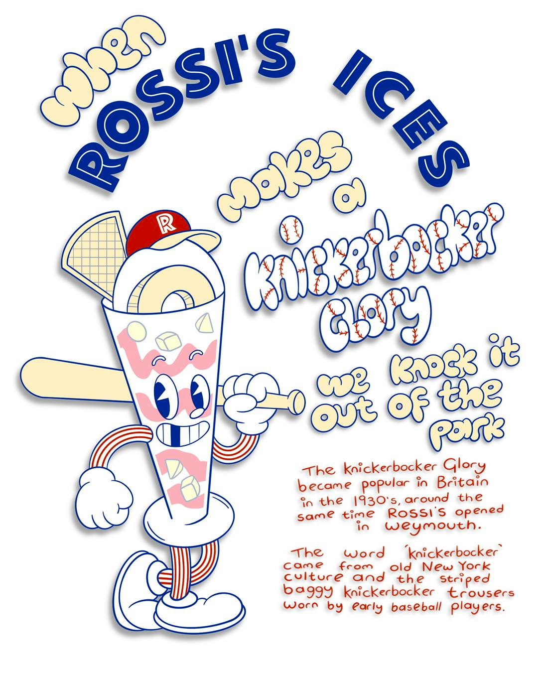 ⚾️💨‘When Rossi’s Ices Makes a Knickerbocker Glory We Knock it Out of the Park’🏟️