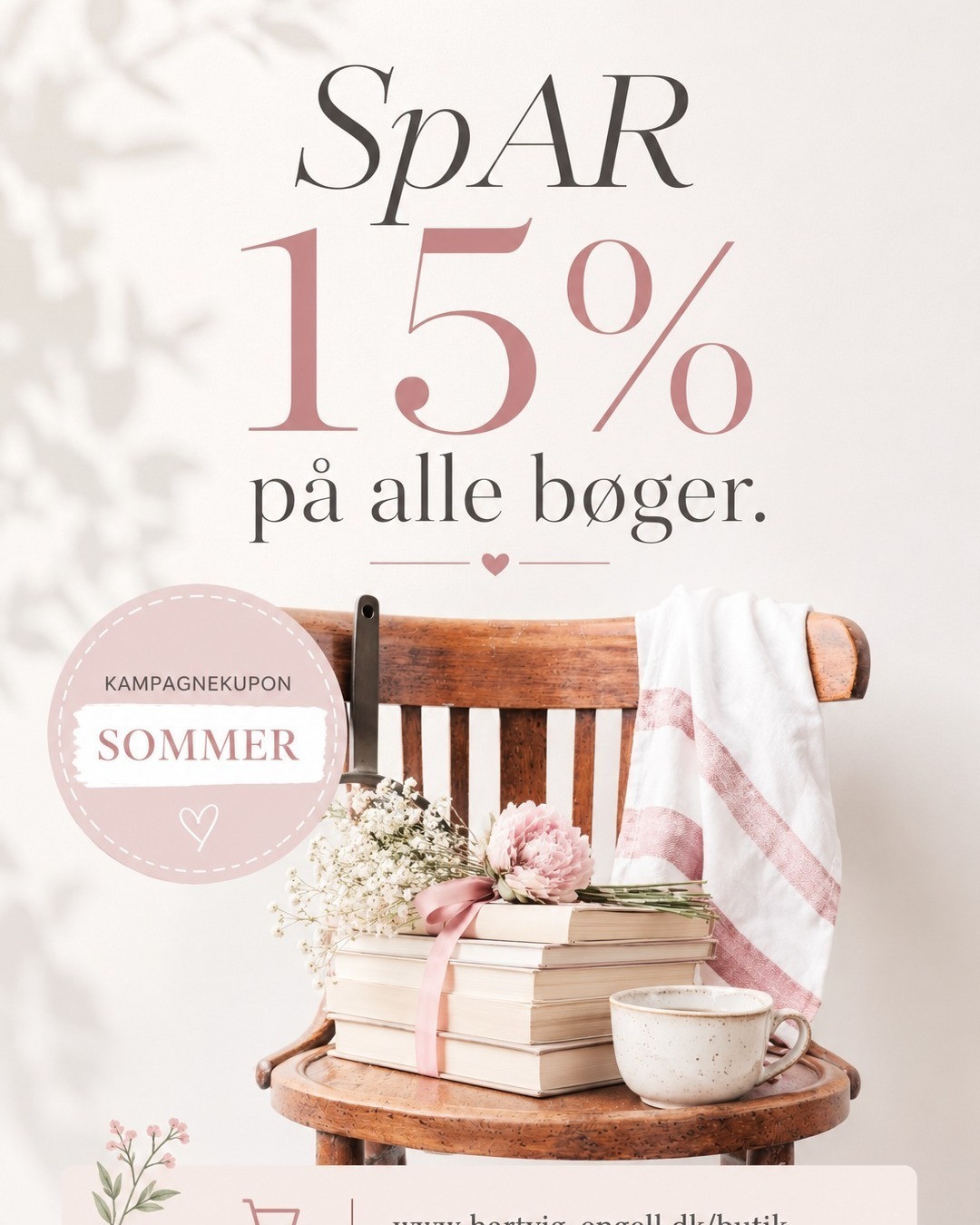 SOMMERTILBUD PÅ ALLE BØGER på netbutikken.
Spar 15 % ugen ud (9/7-12/7 2026).
Så er der lækre grønne opskrifter til alle der køber bøger (-:
www.hartvig-engell.dk/butik