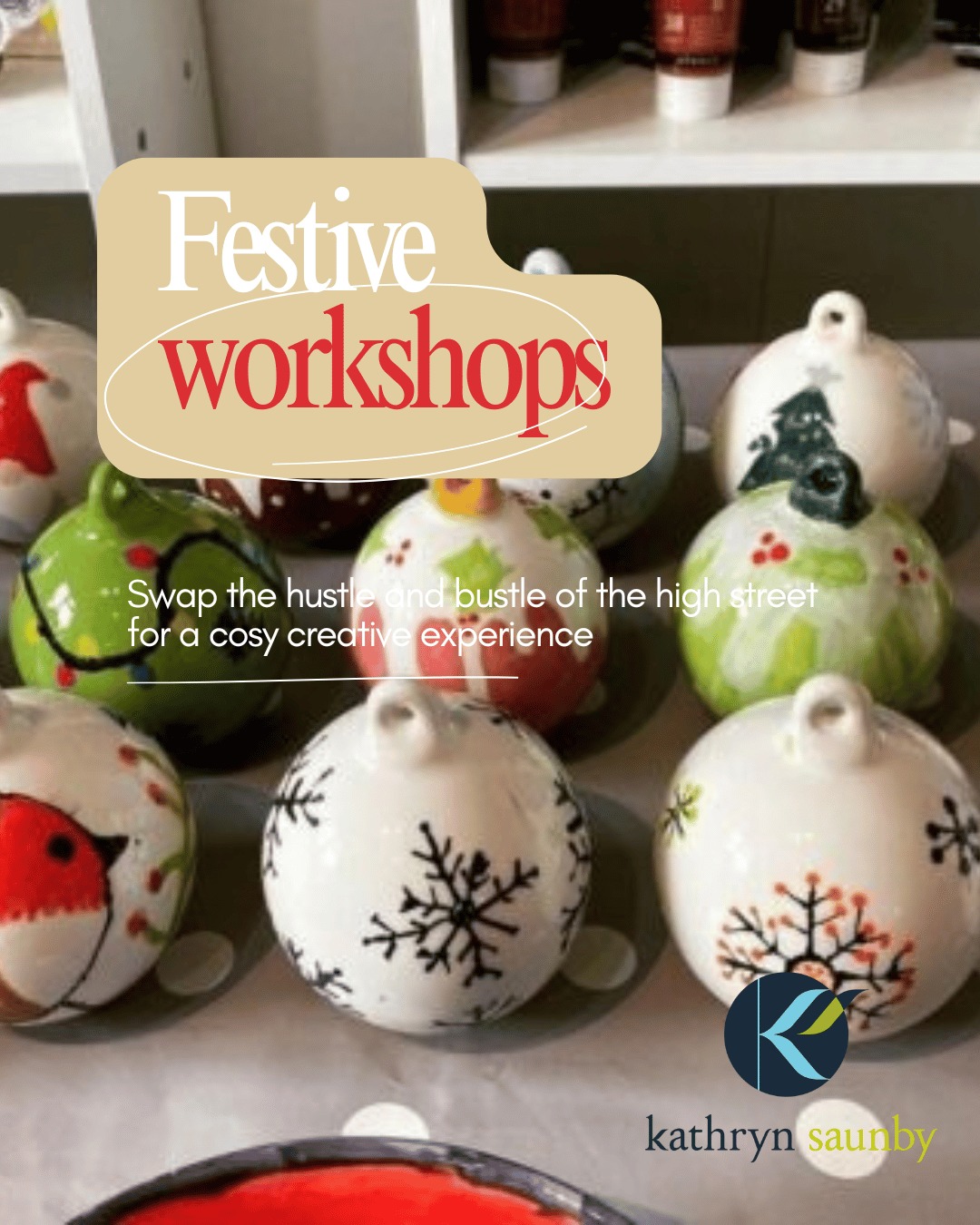 π¨β¨ Get creative this Christmas at Kathryn Saunby Art Studio! β¨π¨
From festive lino printing and stained glass to Paint & Sip evenings and children's workshops, there's something for every budding artist this season. π
π Create β’ Relax β’ Make Memories
Book your festive workshop today!