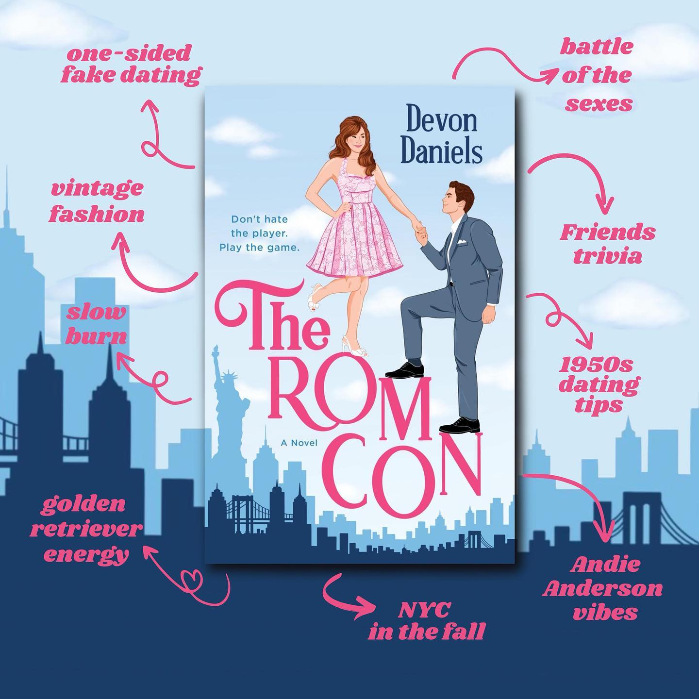 I always say that every romance needs at least a *little* bit of enemies to lovers energy, or else what’s the point? 😜 So I truly can’t wait for you guys to read THE ROM CON because Cassidy & Jack take ‘battle of the sexes’ to a whole new level! 🤭 Tell me: which of these tropes is your favorite?
Thanks to the creatively brilliant & amazing @mkenzees_bookshelf for letting me steal this gorgeous graphic! 💕