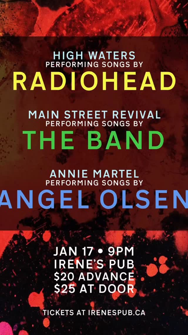 We are back at it!! But this time, we will be The (Cover) Band!! What?! Can’t wait to join @highwatersmusic and @anniemartelisok for a night of covers. Come to a bizarre universe of past present and future Radiohead, the Band and Angel Olsen. January 17th!
