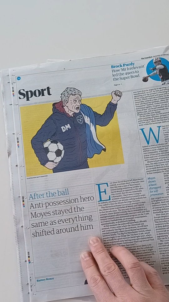 Today's Guardian Sport illustration for Barney Ronay's article is about David Moyes.
.
.
.
#illustration #drawing #art #sport #football #davidmoyes