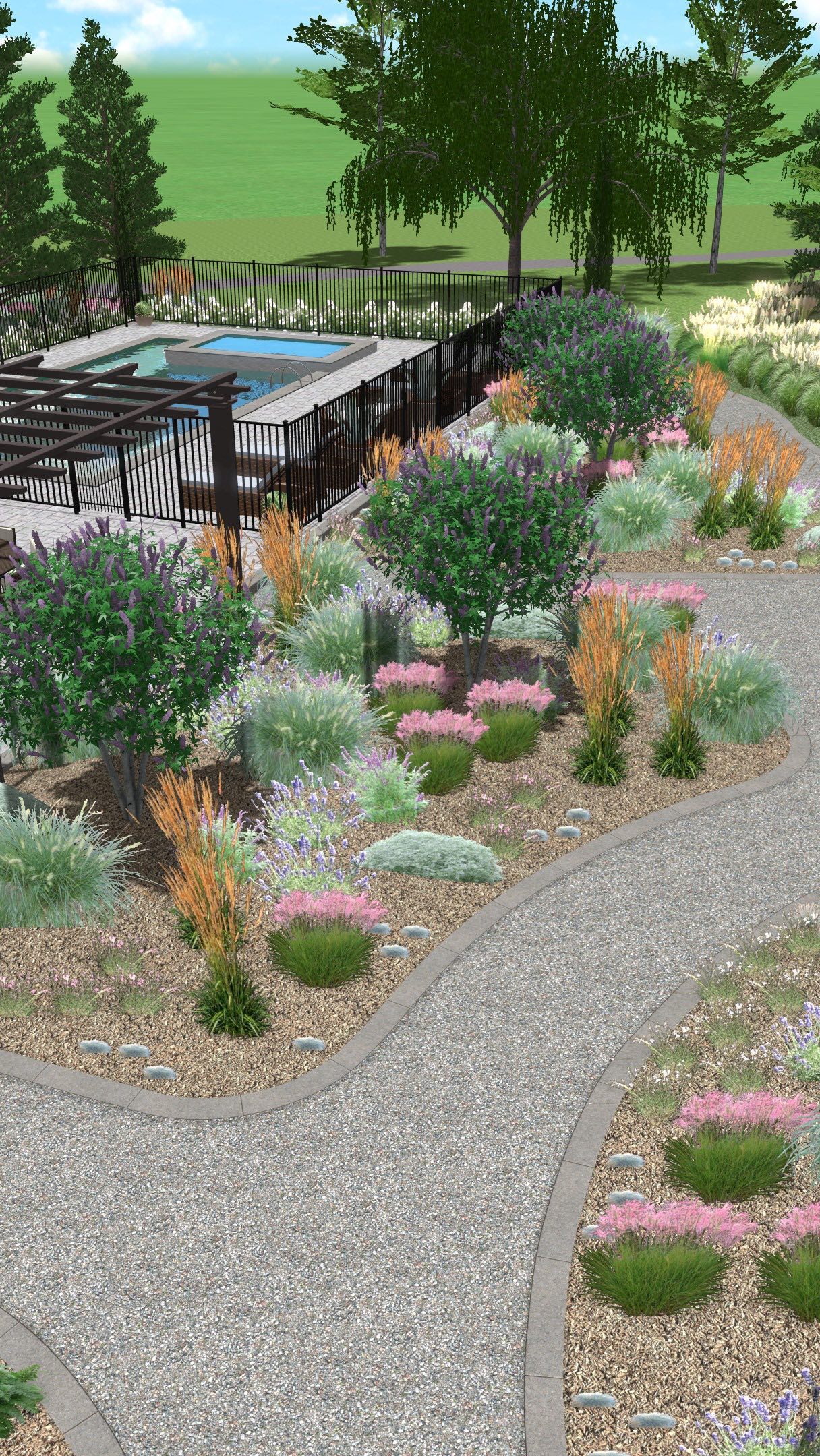 Here’s a video walkthrough of a design I did up in Northern California that includes a pool/spa, outdoor kitchen, water feature, play area, pond dock, chiminea fire pit, natural plantings, and pathway network connecting it all. I’m really happy with how this one turned out. ✨
#landscapedesign #landscape #landscaping #landscapearchitecture #gardendesign #garden #architecture #design #pool #outdoorliving #gardening #nature #spa #plants #landscaper #landscapedesigner #remotelandscapedesign #backyard #exteriordesign #patio #landscapelovers #remotelandscapedesigner #hardscape #outdoorkitchen #landscapearchitect #gardens #landscapeconstruction #gardeninspiratio #flowers #outdoordesign