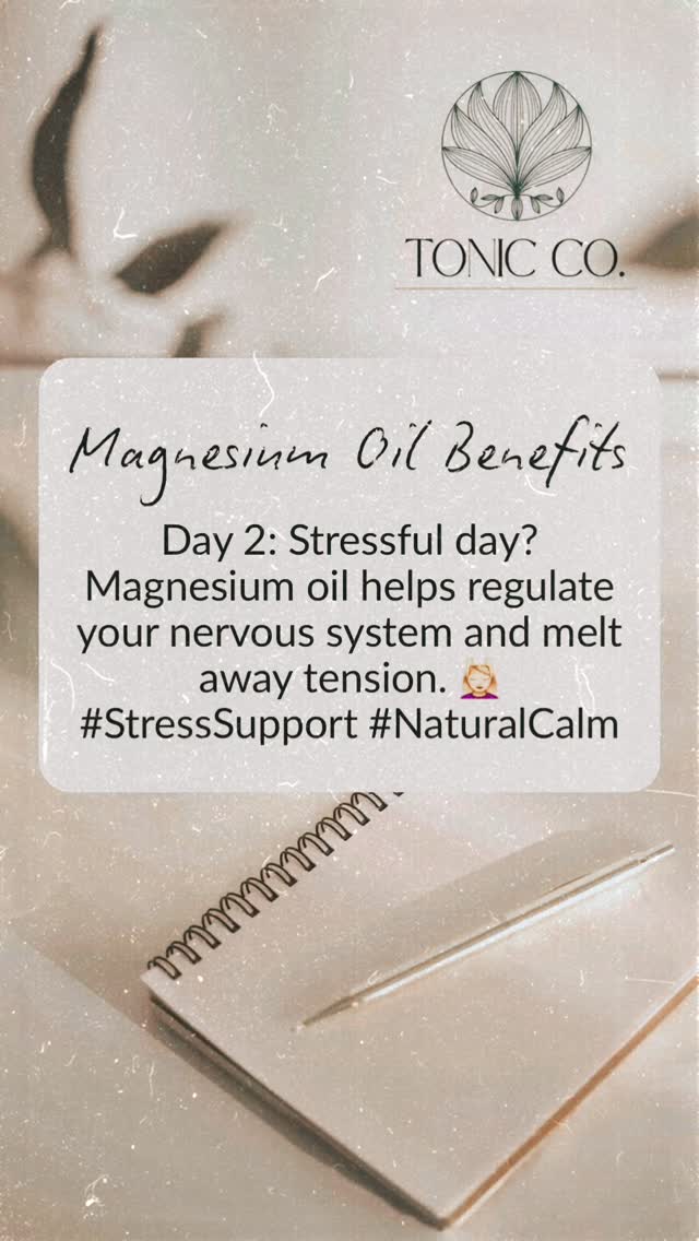 π§ β¨ Day 2: Stress Support β¨π§
Feeling a little tense around the edges lately?
Magnesium oil helps regulate your nervous system, making it easier for your body to let go of stress β naturally. Just a few sprays, and youβre on your way to calm.
Because sometimes, peace starts with a mineral.