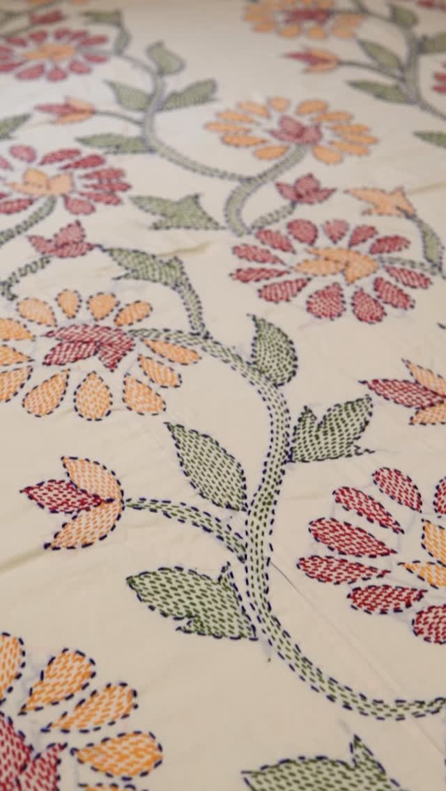 Every grandmother’s treasure chest held one, a Nakshi Kantha stitched with love and stories. “Purbasha” continues that legacy, one flower at a time. 🌸
#ChhayaHandcrafts #NakshiKantha #ArtisanMade #HandmadeInBangladesh
