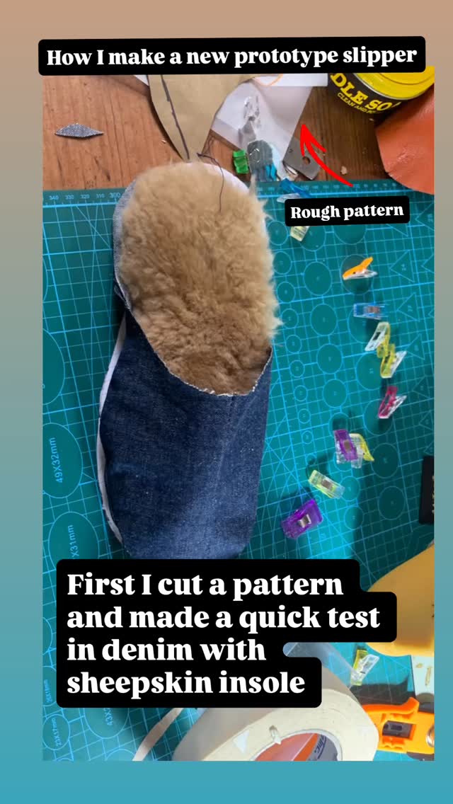 I made a new slipper proto today.
My son has just gone to Uni and somehow managed to lose his Birkenstocks, complaining of cold and sticky floors in his flat I decided to make him some slippers.. here’s how I did it
#slippermaking #handmade #sheepskinslippers🐏 #zerowasteluxury #prototyping