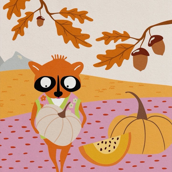 Knut fragt sich ob der helle Kürbis genauso köstlich schmeckt wie der orange. Spätestens heute abend wird er es wissen, denn da gibt es Geschmorte Kürbissuppe mit Thymian!
.
#lolabrennt #wild #love #illustration #kürbis #mehrfarbeimleben #loveitbadly