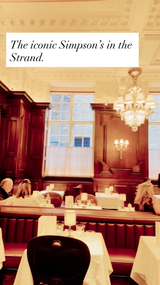 Some restaurants feed you dinner. Others feed the soul of a city.
Dinner at Simpson’s in the Strand @simpsons1828 —a true London institution, where history is served as generously as the gravy. For generations, it has stood as one of the great guardians of the city’s dining scene: timeless hospitality, grand tradition, and the kind of theatre that never goes out of style.
Tuxedoed waiters gliding through the room, silver trolleys arriving for glorious tableside carving, a charming sommelier with stories as rich as the wine list, and a menu that reads like delicious British folklore: duck faggots (yes, that’s a dish!), hearty meat pies, and of course that legendary rib roast worthy of its own fan club.
In a city forever chasing the next new thing, this place reminds us why classics endure. Polished, proud, and unapologetically nostalgic—London dining at its most iconic. The great Jeremy King has done it again… in true style. @jeremyrbking
#SimpsonsInTheStrand #LondonDining #london @fionasims Some restaurants feed you dinner. Others feed the soul of a city.
Dinner at Simpson’s in the Strand @simpsons1828 —a true London institution, where history is served as generously as the gravy. For generations, it has stood as one of the great guardians of the city’s dining scene: timeless hospitality, grand tradition, and the kind of theatre that never goes out of style.
Tuxedoed waiters gliding through the room, silver trolleys arriving for glorious tableside carving, a charming sommelier with stories as rich as the wine list, and a menu that reads like delicious British folklore: duck faggots (yes, that’s a dish!), hearty meat pies, and of course that legendary rib roast worthy of its own fan club.
In a city forever chasing the next new thing, this place reminds us why classics endure. Polished, proud, and unapologetically nostalgic—London dining at its most iconic. The great Jeremy King has done it again… in true style. @jeremyrbking
#SimpsonsInTheStrand #LondonDining #london @fionasims