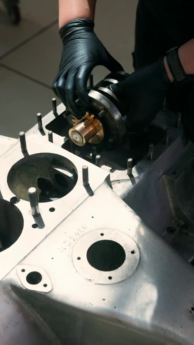 One of Kingsbury Racing Shop’s engine builders expertly rebuilds a sub-assembly of a Bentley six-cylinder ‘three-throw’ overhead camshaft drive system. Designed by W.O. Bentley, and patented by the company, the system uses a trio of rods to drive the camshaft.
Precise set-up of the end float and backlash is critical to achieve the silent running W.O. intended with this design. It’s extremely quiet operation is the reason Bentley preferred this mechanism to the more common belt- or chain-driven systems.
Thanks to our ongoing expansion, Kingsbury’s engine-building capacity is increasing and we’re ready to discuss new clients’ requirements.
Keep following Kingsbury Racing Shop for more engine-building reels.
#Kingsbury #KingsburyRacing #WOBentley #EngineBuilders
