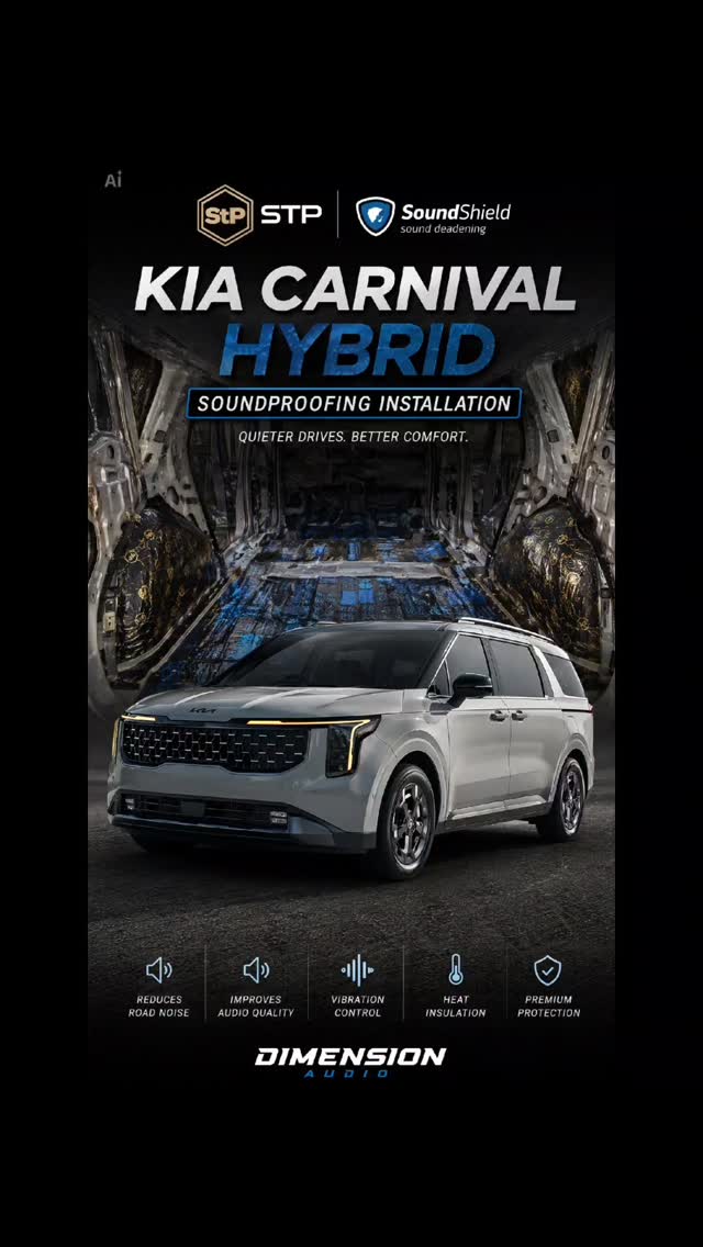 🚐 Kia Carnival Hybrid | Full Soundproofing
Big family van. Big road noise problem. Not anymore. 🔇
✅ STP Aero + Biplast soundproofing — doors
✅ STP Aero + Accent + Noise block soundproofing — footwell, Rear inner wheel arches
✅ SoundShield Original — boot well
✅ Heat insulation as a bonus — cooler cabin in our SG heat
The result: quieter cabin, tighter bass response if you
upgrade the audio later, and a noticeably calmer ride —
even on the expressway. 🛣️
This is the upgrade most people don't think about until
they feel the difference.
📍 Dimension Audio Singapore
📩 DM us to soundproof your ride
#dimensionaudio #stpaero #soundshield #kiacarnival
#kiacarnivalhybrid