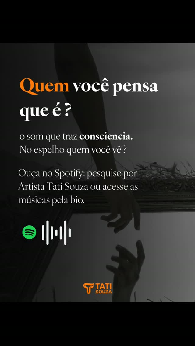 Quem você pensa que é quando ninguém está olhando?
Entre expectativas, cobranças e tantos papéis, às vezes nos afastamos de quem realmente somos. A música “Quem você pensa que é?” é um convite para olhar para dentro, reconhecer sua essência e despertar a consciência. 🧡
Dê o play, escute com presença e responda com sinceridade: quem você vê no espelho?
🎧 Ouça no Spotify: pesquise por Tati Souza ou acesse o link na bio.
#TatiSouza #QuemVocêPensaQueÉ #MúsicaComPropósito #Autoconhecimento #Consciência