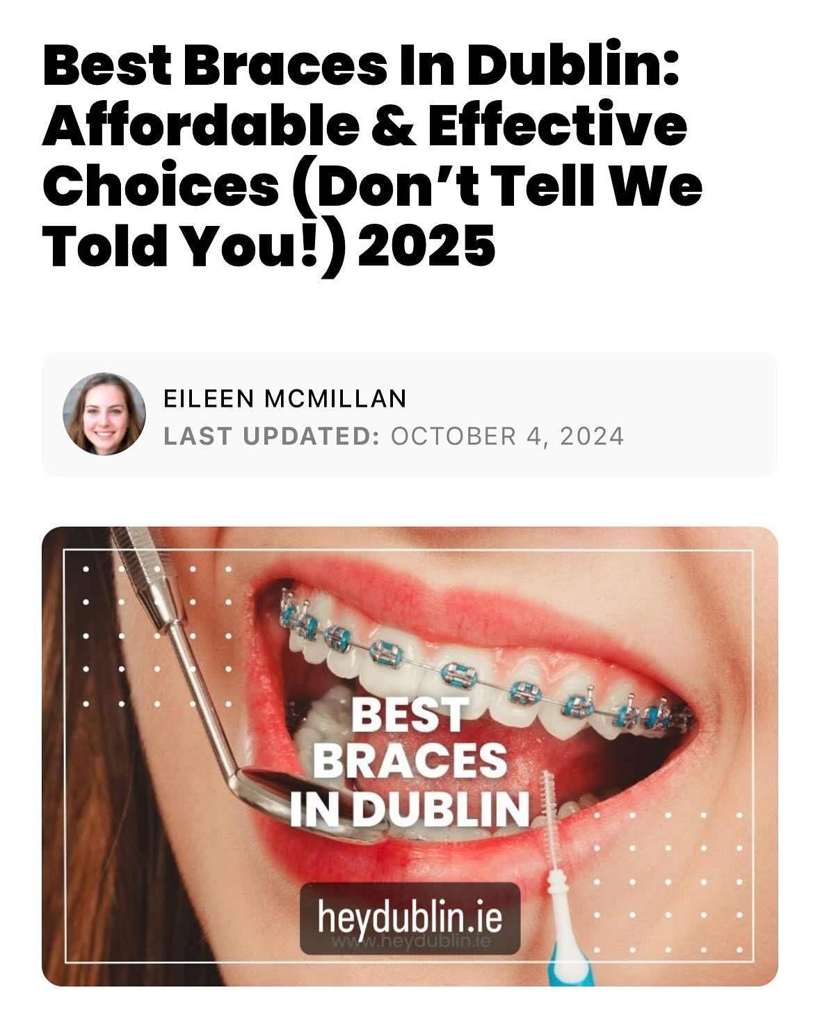 We are chuffed to be selected by Heydublin as Dublin’s Top Choice For Braces: The Smile Makeover You Can’t-Miss! Their genuine review means the world to us 😍🙌💪
https://www.heydublin.ie/best-braces-dublin
#drkostas #kostasortho #orthodontist #braces #dublin #smilemakeover #straightteeth #invisalign #heydublin #bestofdublin