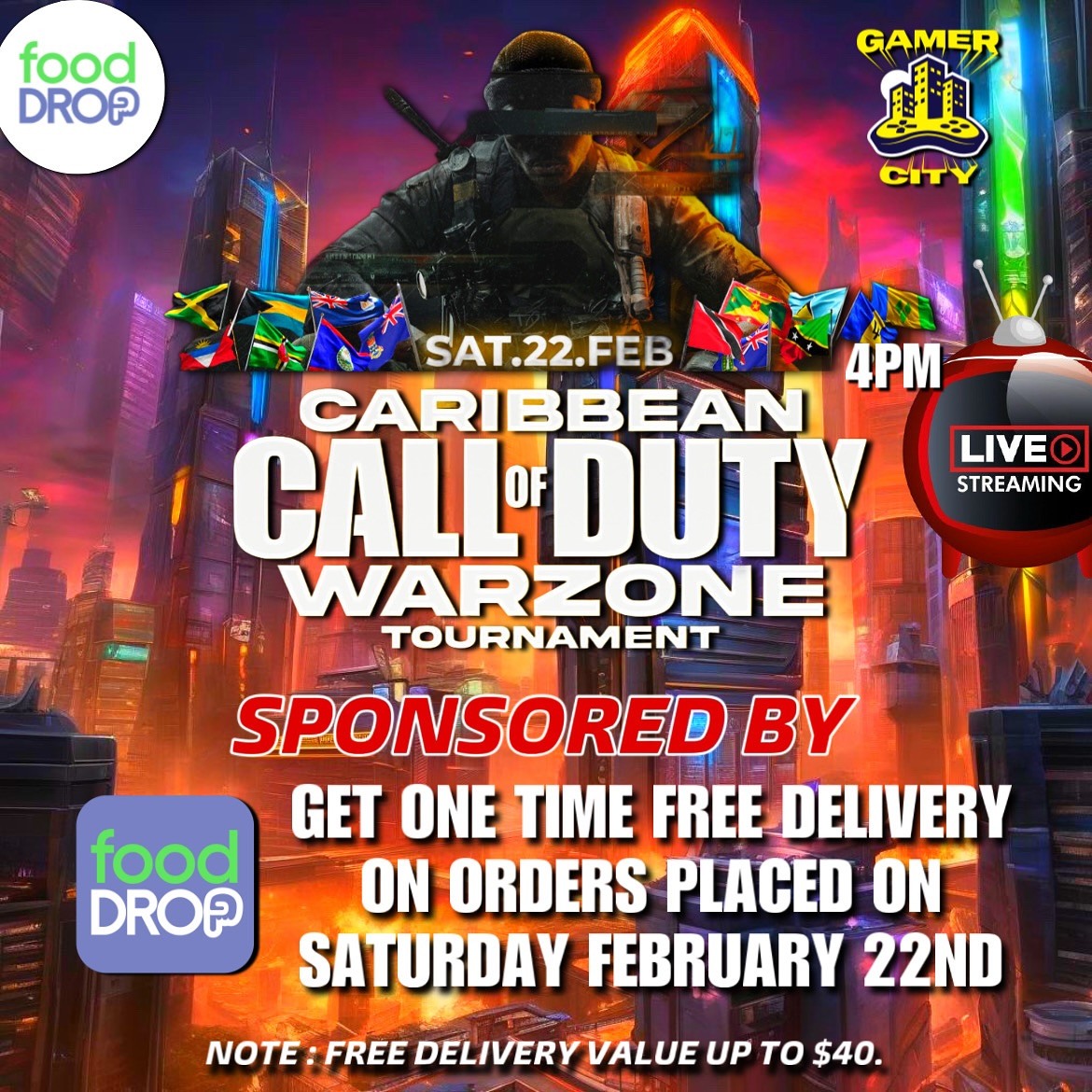 TOMORROW!! VIEWERS WIN TOO 🏆🔥 @fooddroptt @gamercitytt @vibrantmedia.tt