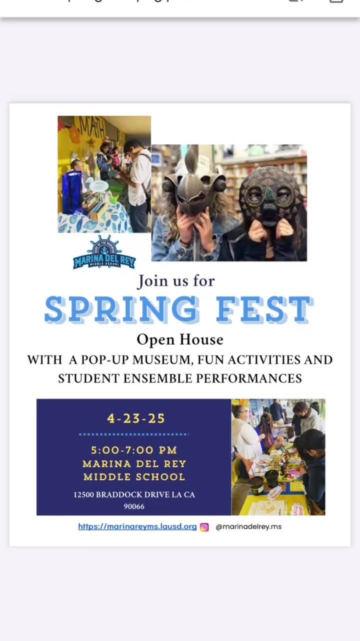 Join u#Marina Del Rey Middle school for Spring Fest!