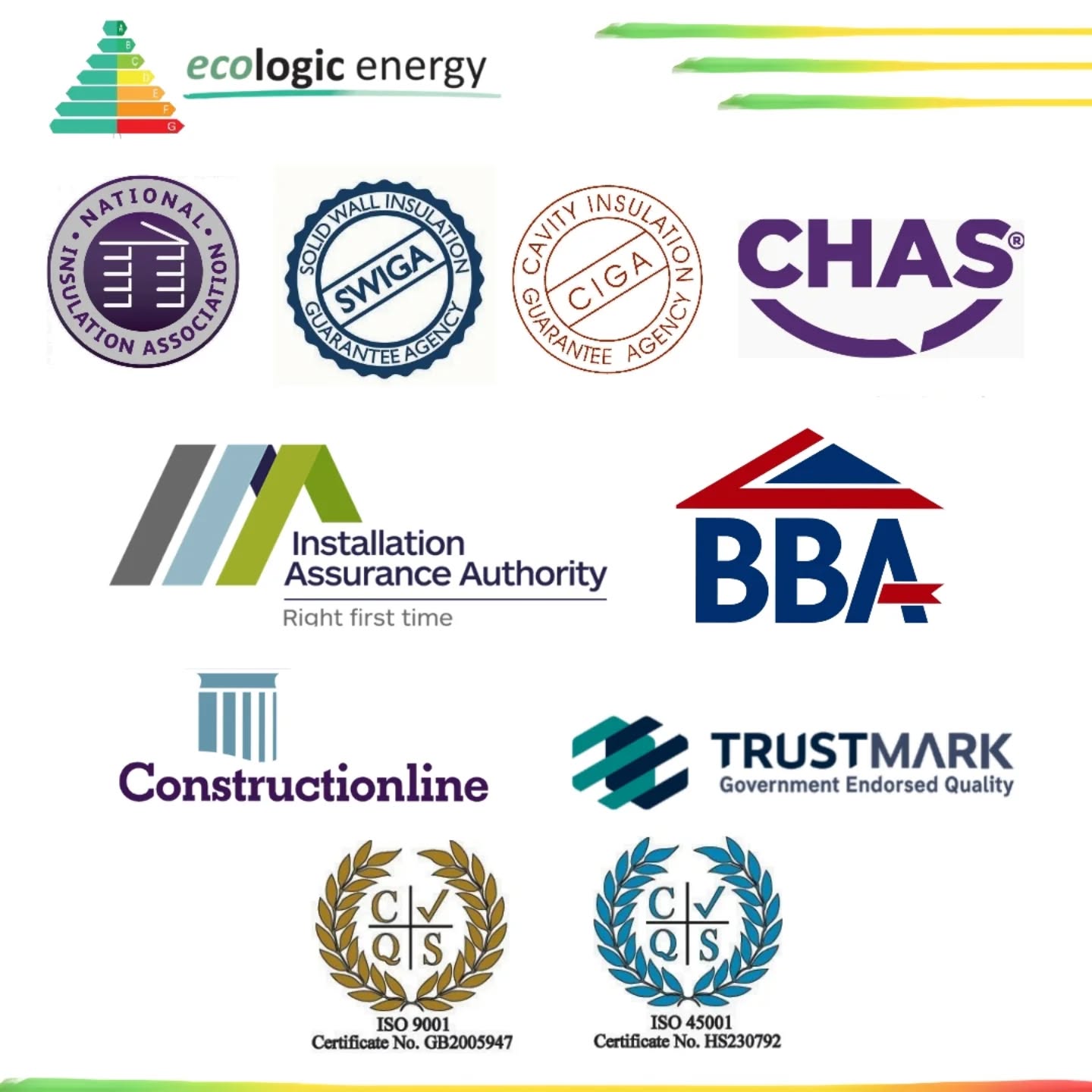 We're proud to announce our official accreditations! 🎉 These certifications are a testament to our commitment to excellence and high standards.
Contact us today for your no obligation quotation
📞 0208 804 8151
✉️ Enquiries@ecologic-energy.co.uk
🌐 www.ecologic-energy.co.uk
#trustmark #constructionlinegold #iso9001 #iso45001 #bba #swiga #ciga #nia #theiaa #chas #CavityWallInsulation #loftinsulation #ExternalWallInsulation