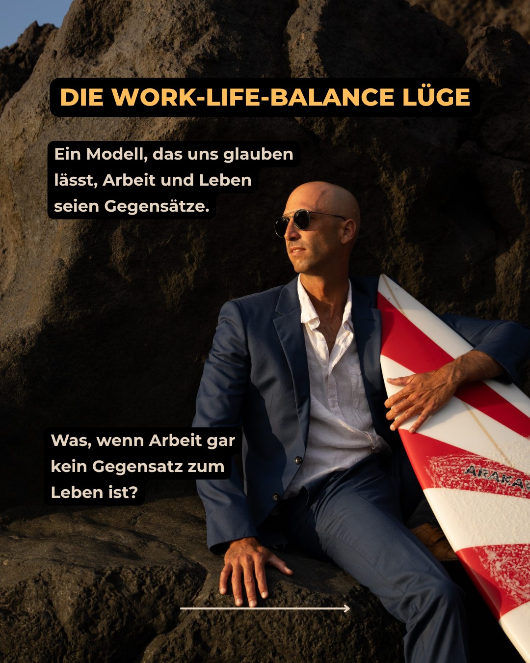 Das Konzept der Work-Life-Balance klingt harmlos â doch es trennt, was zusammengehört.
Wenn wir Arbeit und Leben als GegensÀtze betrachten, erklÀren wir ein Drittel unserer wachen Zeit zum Problem.
Berufliche Resilienz beginnt dort, wo wir aufhören, Arbeit innerlich abzuwerten und anfangen, sie als Teil unseres Lebens zu gestalten.
In unserem Bildungsurlaub âResilienz im Berufâ lernst du, wie sich Sinn, Leistung und Erholung nicht ausschlieĂen, sondern gegenseitig stĂ€rken.
Mehr Informationen findest du ĂŒber den Link in unserer Bio.
đž This post came to life thanks to the brilliant creative work of Andy @andycannonphoto and the outstanding modeling of Flo @girogirofoto Thank you guys â€ïž
Iâll translate the slides for you here in the comments!
â
đ Hi, wir sind Ocean Fused Training. Wir verbinden berufliche Weiterbildung mit Natur und Bewegung. Folge uns fĂŒr fundierte Impulse rund um Stressregulation, SelbstfĂŒrsorge und Resilienz im Berufsalltag.
#stressmanagement #bildungszeit #resilienz #bildungsurlaub #teambildung #embodiment #surfen #yoga #achtsamkeit #erleben #oceanfusedtraining