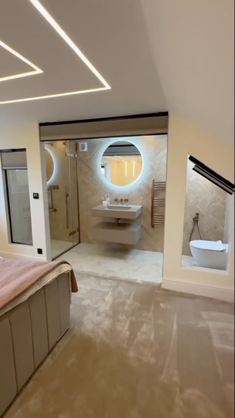 A beautifully crafted loft ensuite — floating vanity, walk-in shower and wall-hung WC, styled with warm textures and layered lighting.
Every detail considered. Every inch maximised. ✨
Thinking of upgrading your space? Drop us a message ✉️
Supplied & Fitted by @shethsinteriors
#BathroomDesign #LoftBathroom #Ensuite #LuxuryBathroom #ModernBathroom #BathroomInspo #HomeInspo #InteriorDesign #FloatingVanity #WalkInShower #WallHungWC #TexturedTiles #WarmNeutrals #DesignDetails #LuxuryInteriors #HomeRenovation #BespokeInteriors #RenovationProject #DreamHome #InteriorsOfInstagram