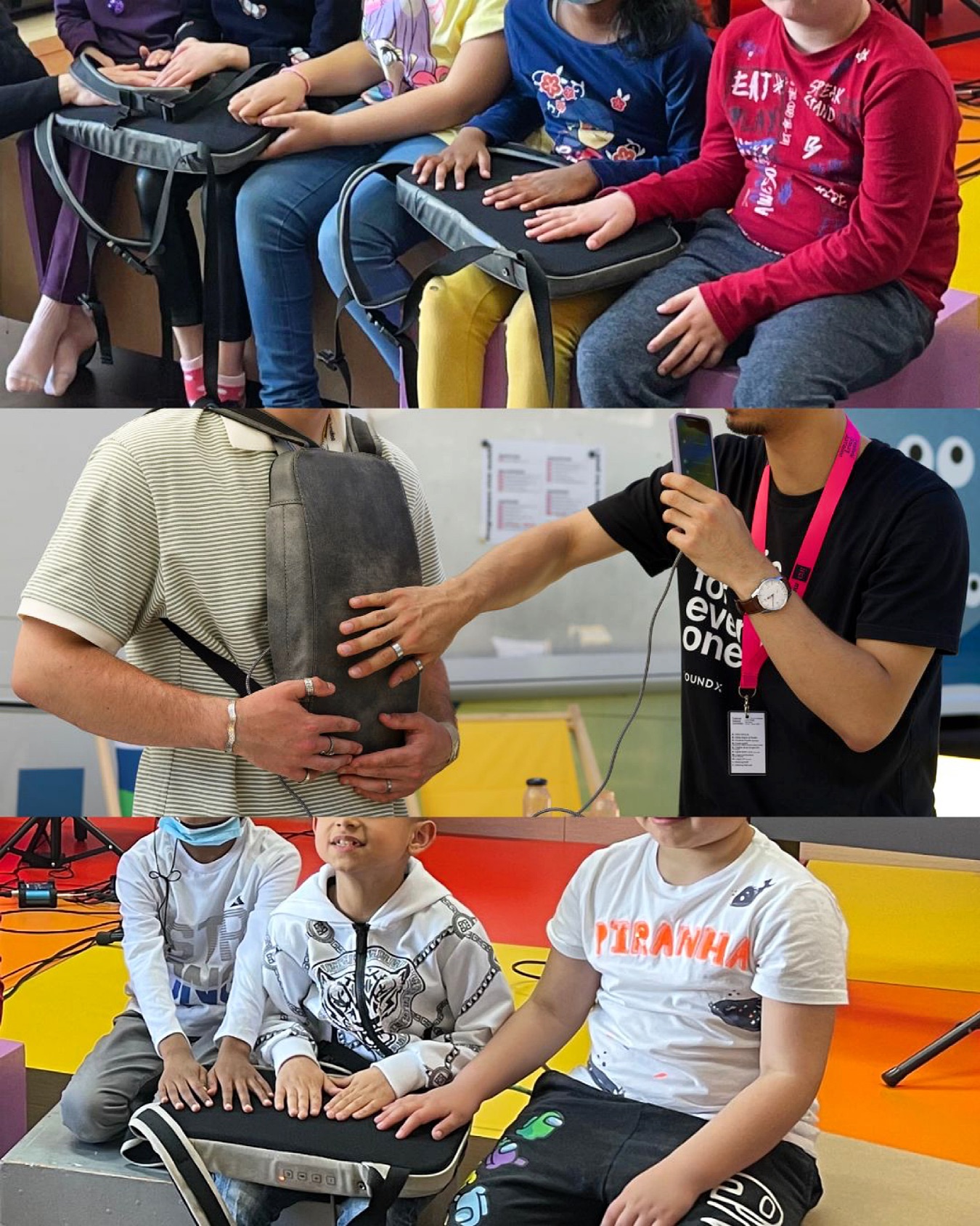 What if we could enjoy music with our hands? 👋🎶
#Inclusion #Accessibility #Vibrations #SoundX #MusicForAll #FeelTheMusic
Image description:
Children are sitting side by side with their hands placed on SoundX vibrating packs. They are discovering music through vibrations.
