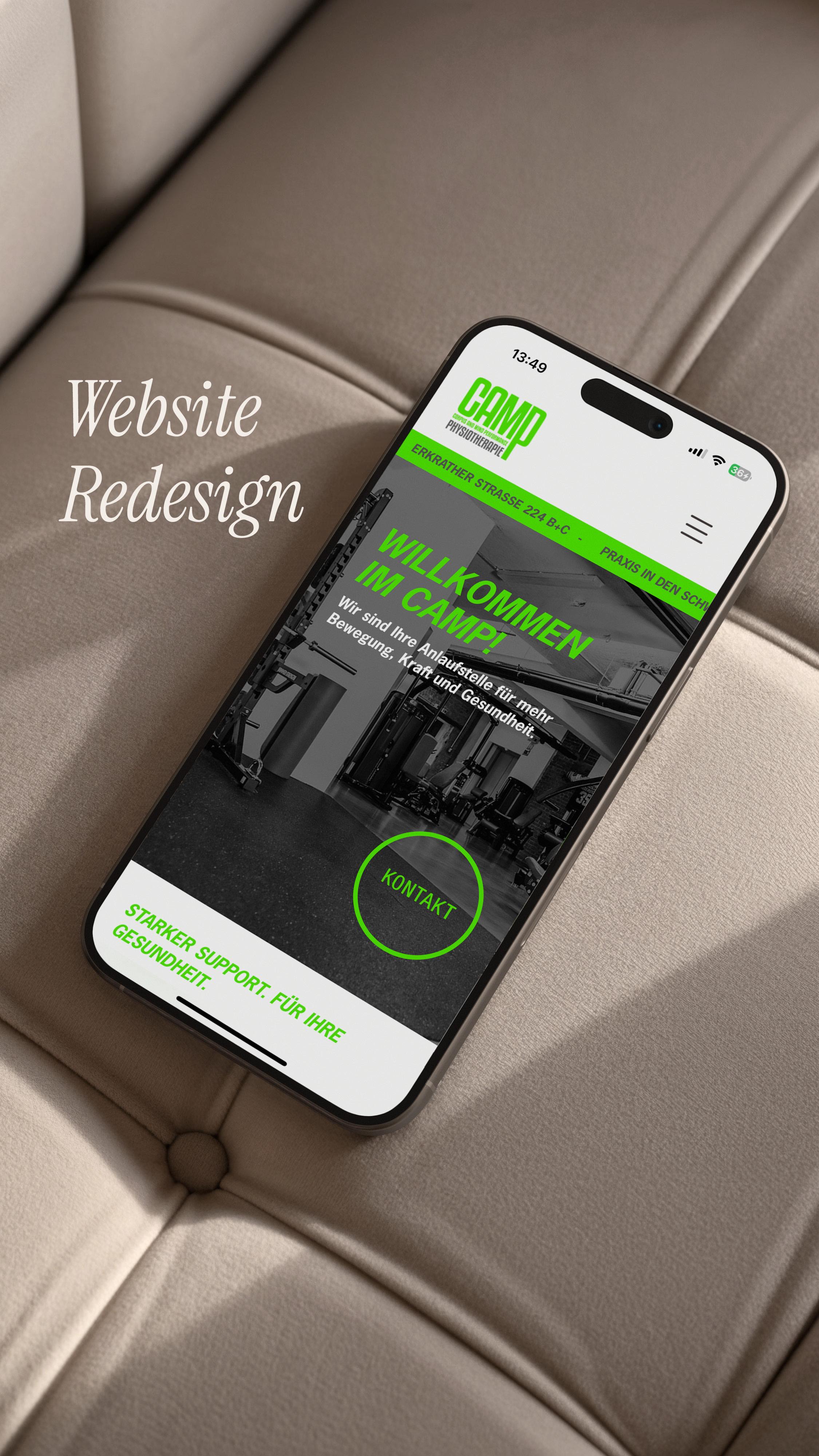 Because good design moves - Just like CAMP Physiotherapie! 💪🏼
Für die Praxis CAMP Physiotherapie in Düsseldorf durfte ich das komplette Webdesign neu gestalten.
Aus einer schlichten Seite wurde ein moderner, klar strukturierter und dynamischer Webauftritt, der perfekt zur Energie und Philosophie des Teams passt!
🟢 Frisches Design
🟢 Klare Struktur & bessere Nutzerführung
🟢 Emotionale Bildsprache
🟢 Optimiert für Desktop & Mobile
Kunde: www.camp-physiotherapie.de
CMS: @wix
#webdesign #redesign #relaunch #grafikdesign #düsseldorf #physiotherapie #branding