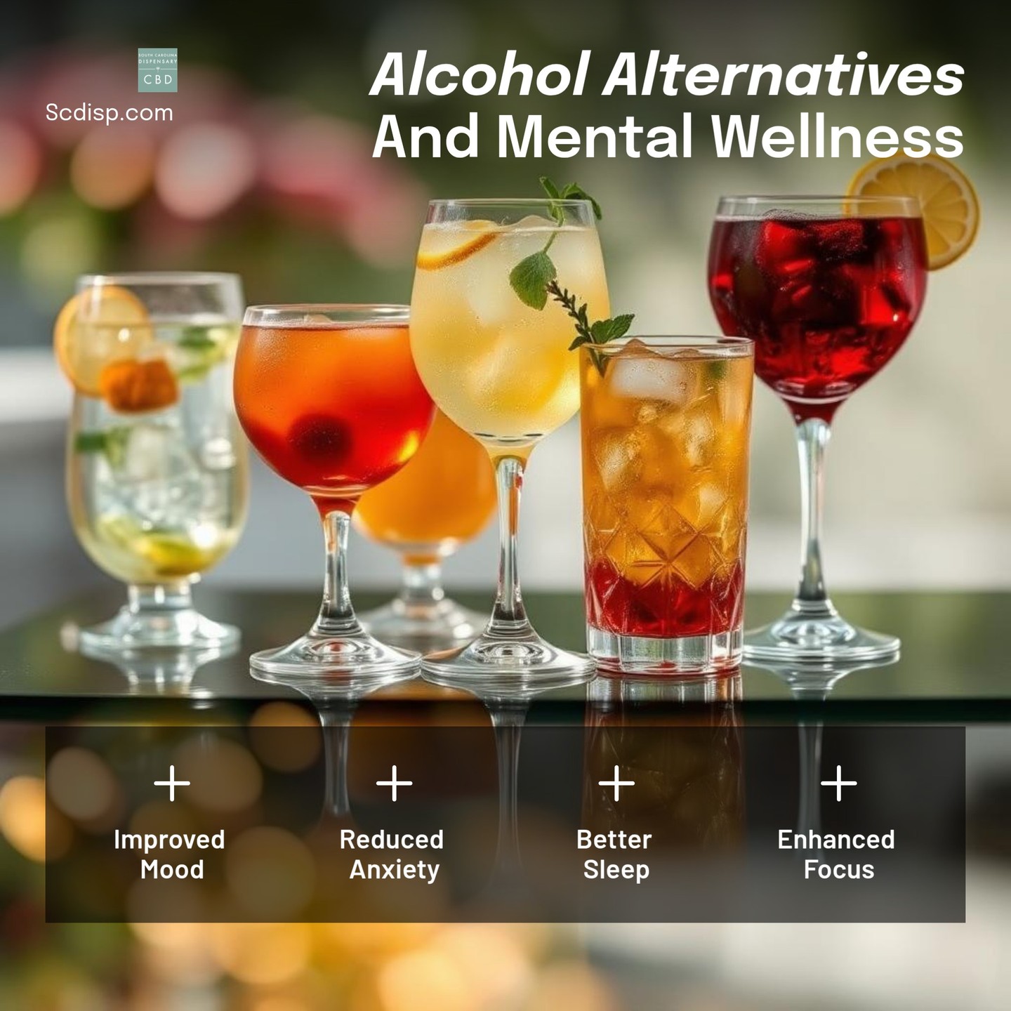 Alcohol alternatives can enhance mental wellness by reducing anxiety and improving mood.