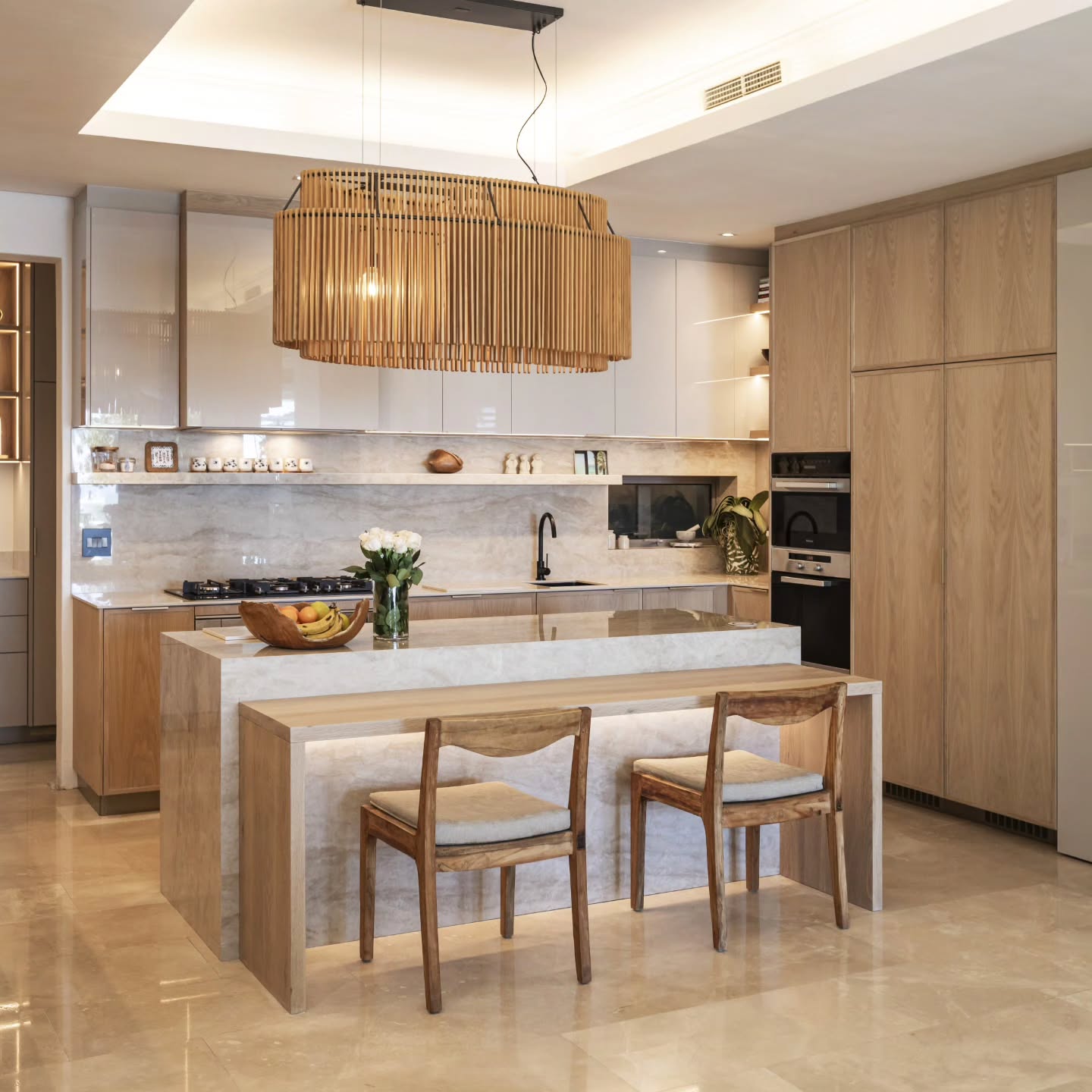 A warm, modern haven where natural textures take the lead.
Beautiful oak doors pair seamlessly with bronze glass uppers, bringing depth and quiet sophistication to the space.
Taj Mahal porcelain tops @cosentinosouthafrica wrap the kitchen in soft, luxurious veining, while the integrated oak breakfast nook adds an inviting, everyday comfort.
A perfect balance of craftsmanship, warmth and refined detail.
Amazing shots @madrabbott
#KitchenDesign #ModernKitchen #OakKitchen #BronzeGlass #KitchenInspo #InteriorDesign #JoineryDesign #TajMahalPorcelain #LuxuryInteriors #CustomJoinery #BreakfastNook #HomeInspiration #KitchenGoals #DesignDetails #camiinteriors