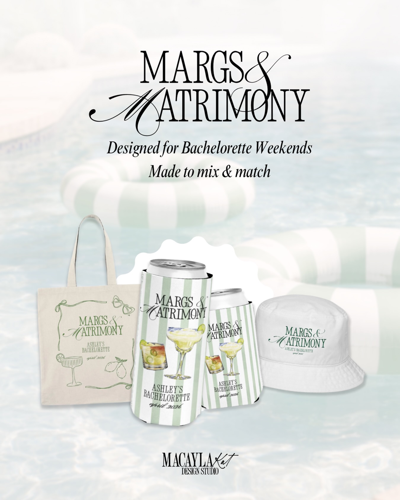 Designed for bachelorette weekends, made to mix & match.
This collection was made for the kind of bach weekend you save, screenshot, and recreate.
Matching merch that looks good in photos, packs easily, and brings the vibe together - from pool days to late night toasts 🥂
✨ Personalized can coolers, totes, and hats
✨ Custom name + date
✨ Designed as a full collection, not one-off merch
Explore the collection in my bio or DM me to customize your weekend!
#bachelorettemerch #bacheloretteweekend #bachelorettedecor #eventbranding #weddingweekend