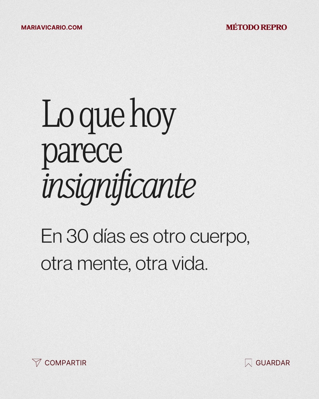 El 1% mejor cada día reprograma tu identidad y se refleja en tus resultados.
Cada mes incorporamos un neurohábito que actualiza tu percepción hacia la persona en la que te querés convertir.
“Lo que elijo una y otra vez se convierte en lo que soy”
María Vicario
#elclubdel1x100 #neurohábito #neurocoaching #liderazgobiológico