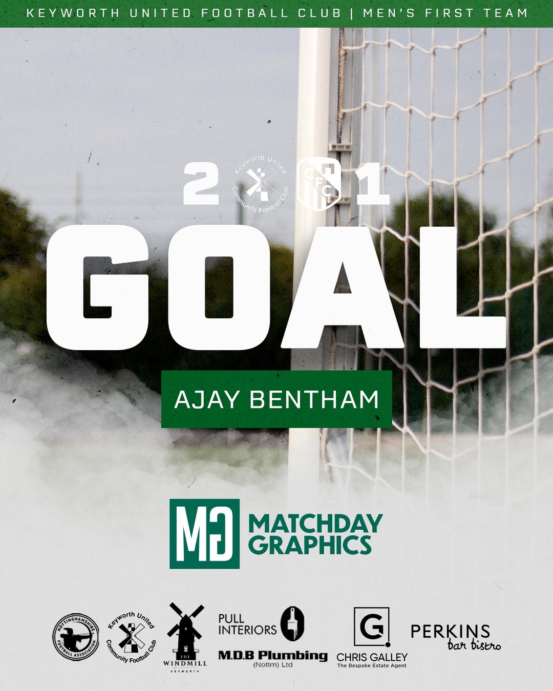 78' | GOALLLL AJAY!!!!
We're in front after a lovely finish by Ajay Bentham
Ajay is proudly sponsored by our Club media man Jason Morphus
Keyworth United 2-1 Cotgrave FC
#UTG | #COYG