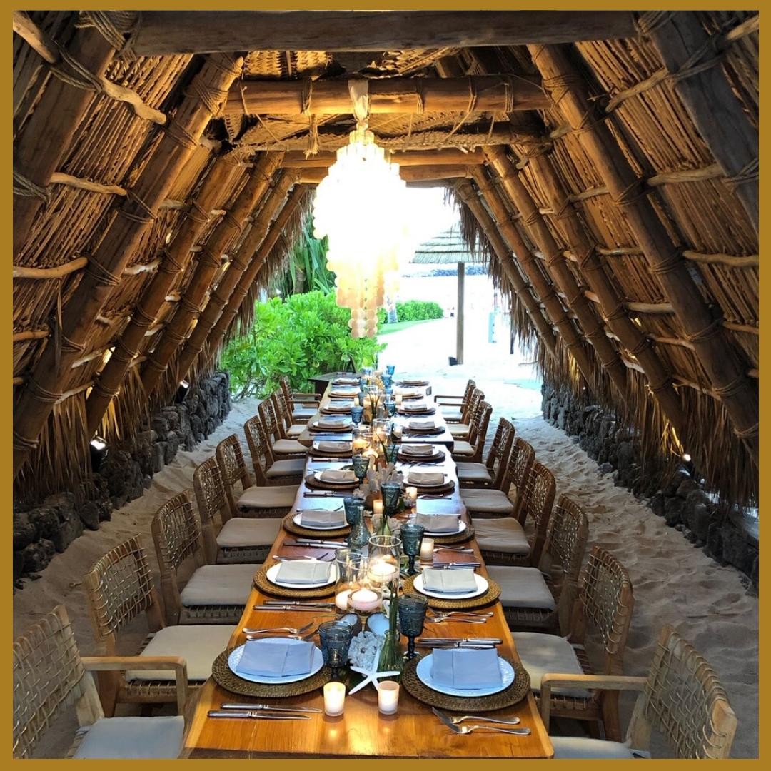 Give your Guests something to talk about. Dine in a traditional Hawaiian hale.